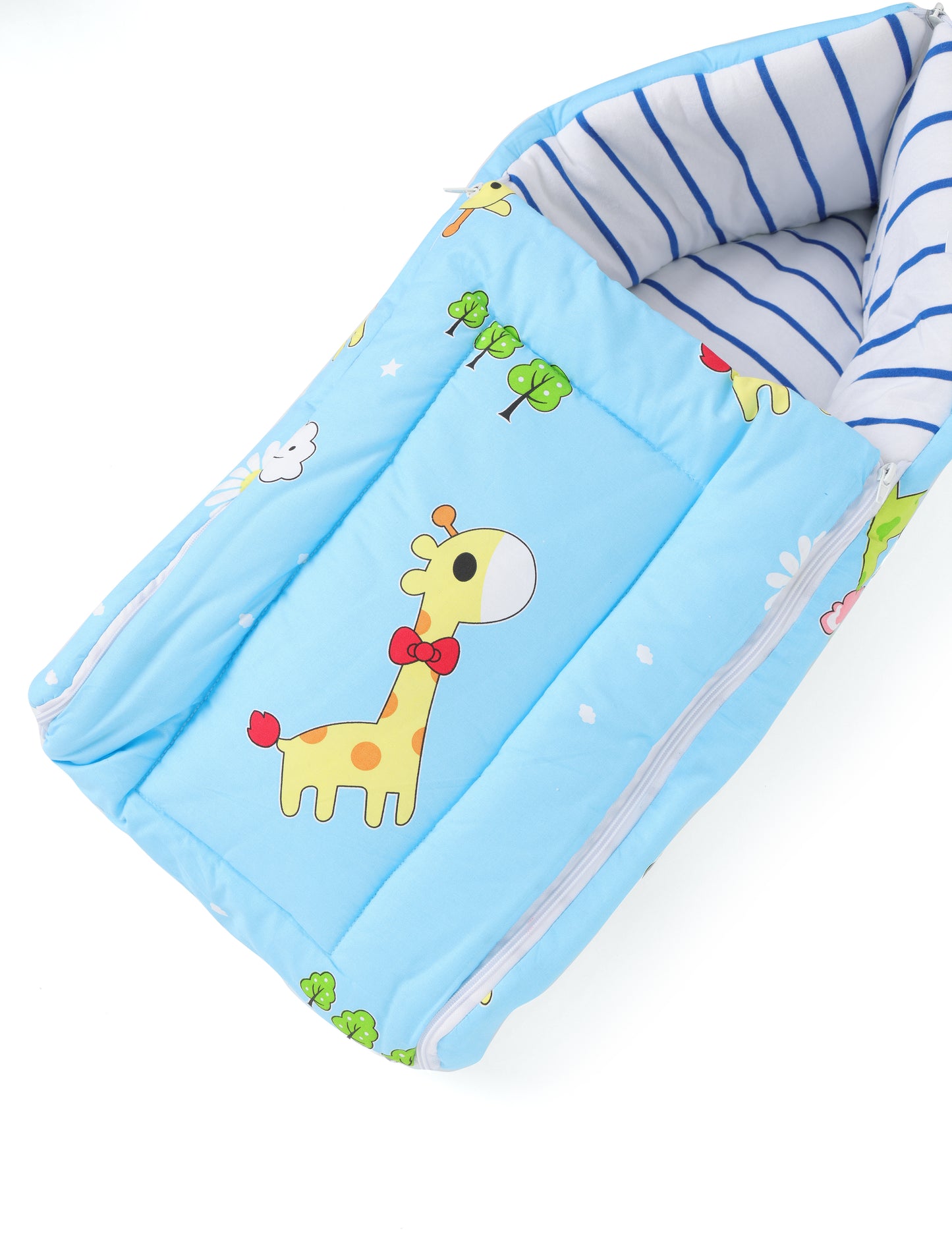 Cotton Baby Carry Nest Giraffe Blue