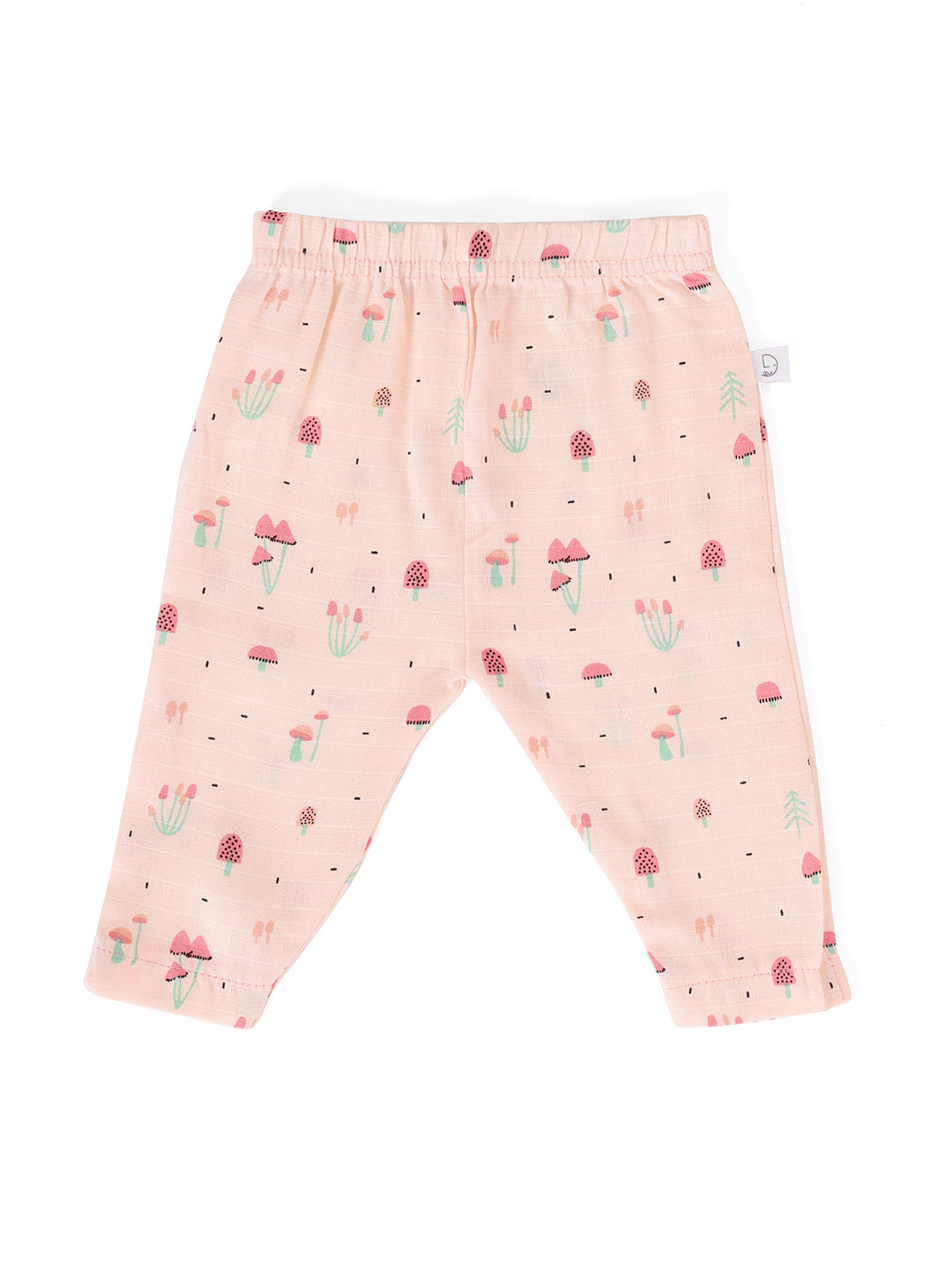 Muslin Half Sleeve Jhabla & Pant Peach
