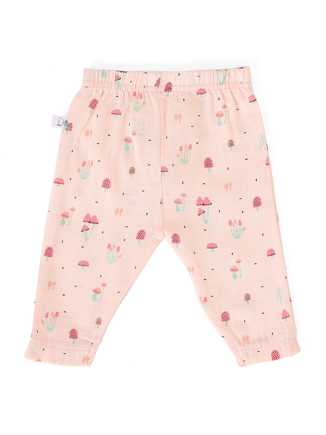Muslin Half Sleeve Jhabla & Pant Peach