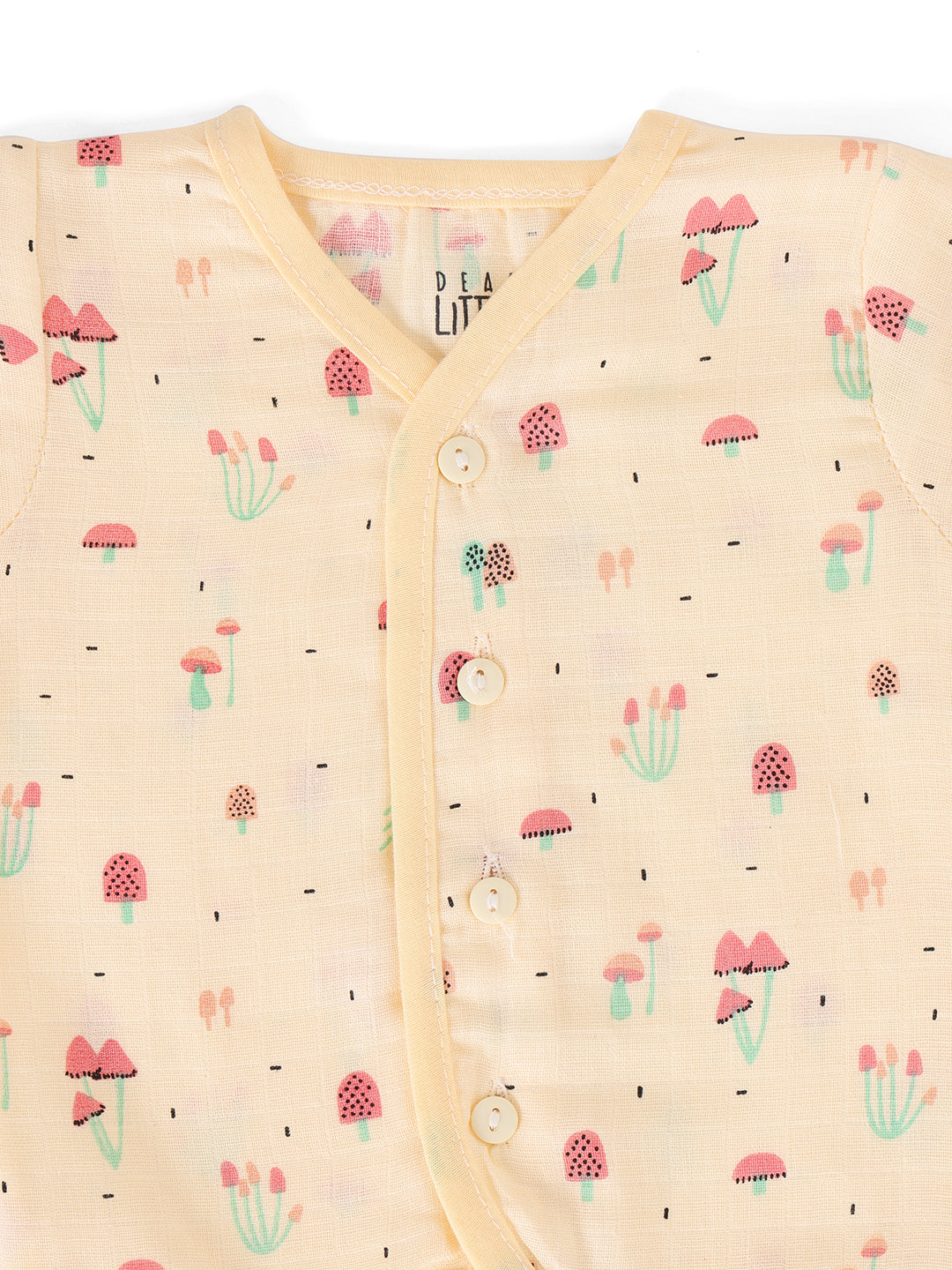 Muslin Half Sleeve Jhabla & Pant Cream