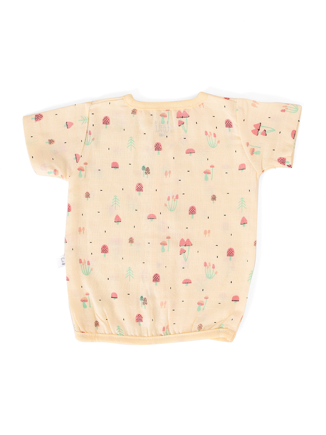 Muslin Half Sleeve Jhabla & Pant Cream