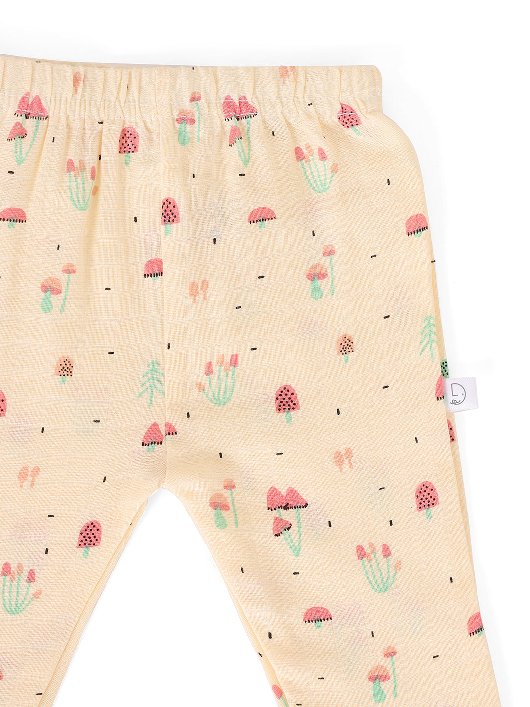 Muslin Half Sleeve Jhabla & Pant Cream