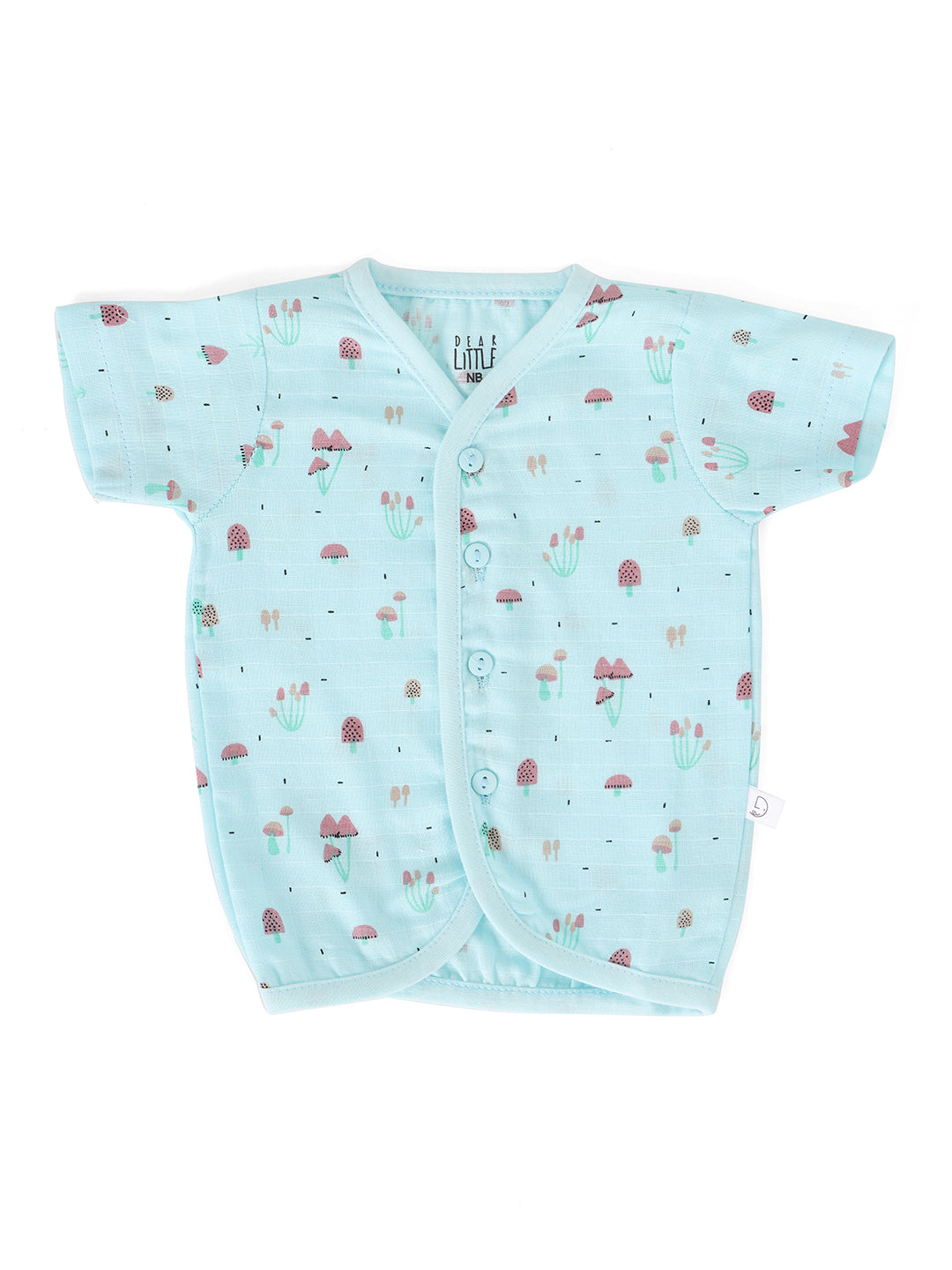 Muslin Half Sleeve Jhabla & Pant Blue