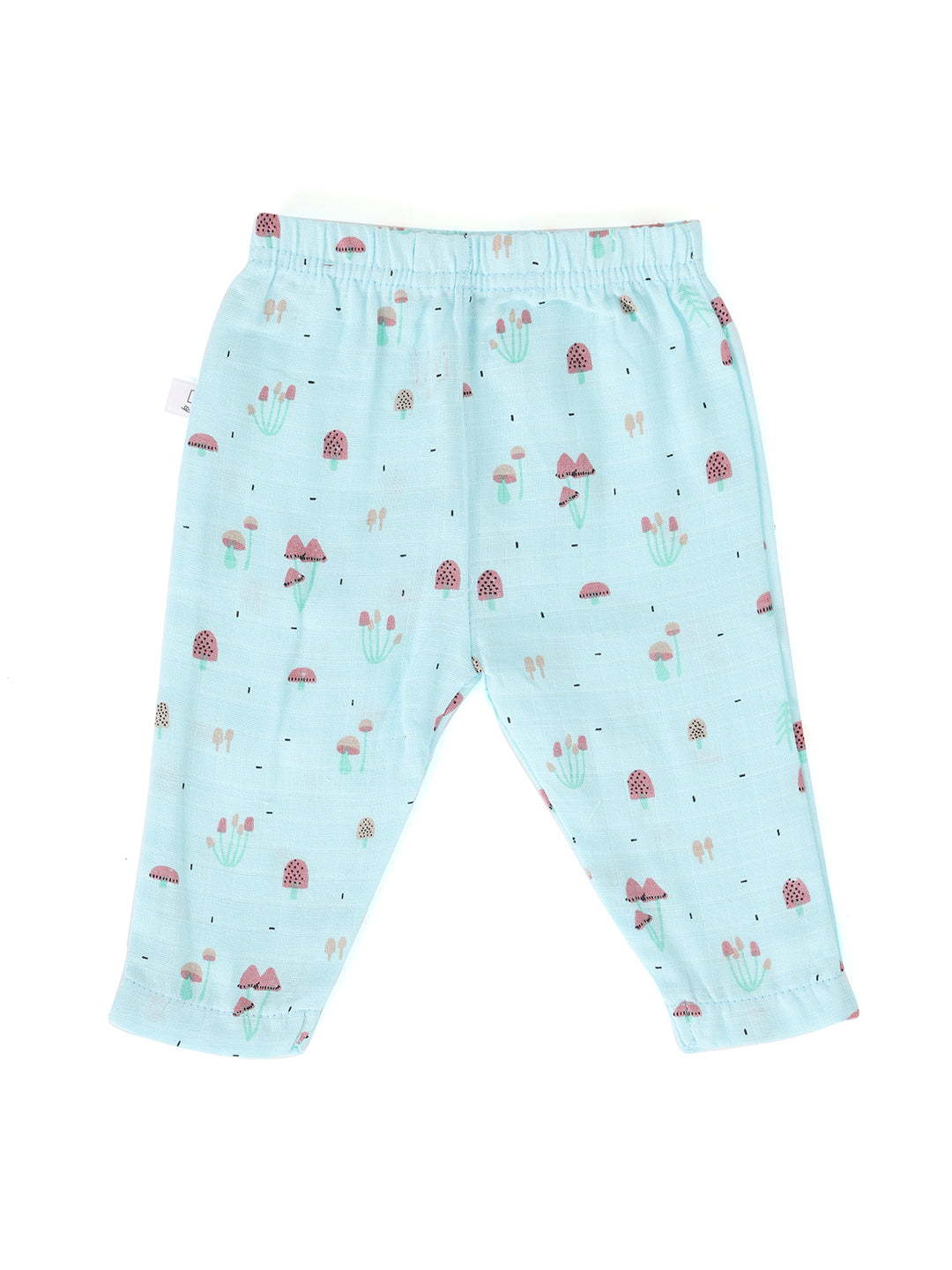 Muslin Half Sleeve Jhabla & Pant Blue