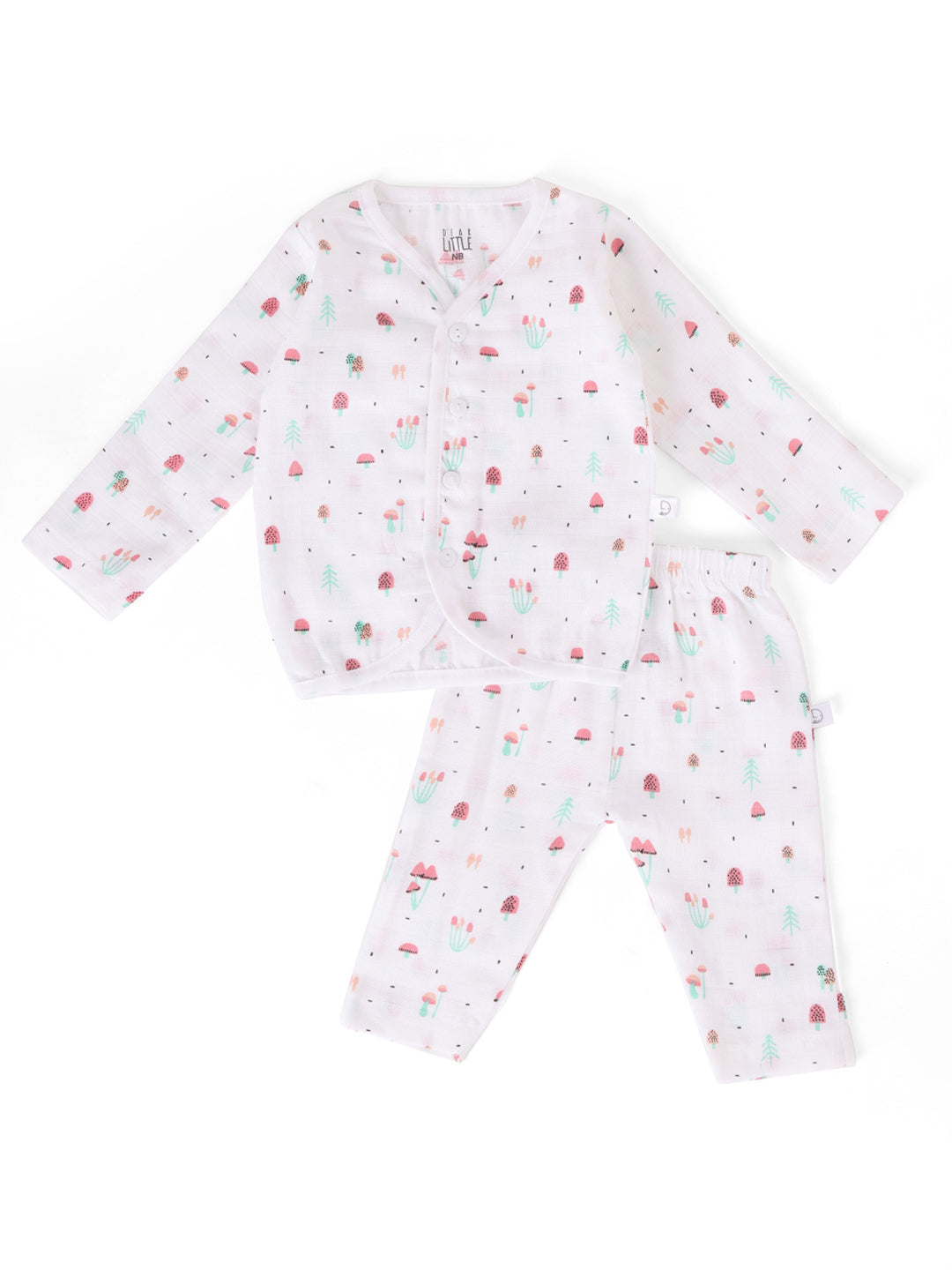 Nature's Nook Muslin Full Sleeve Jhabla & Pant