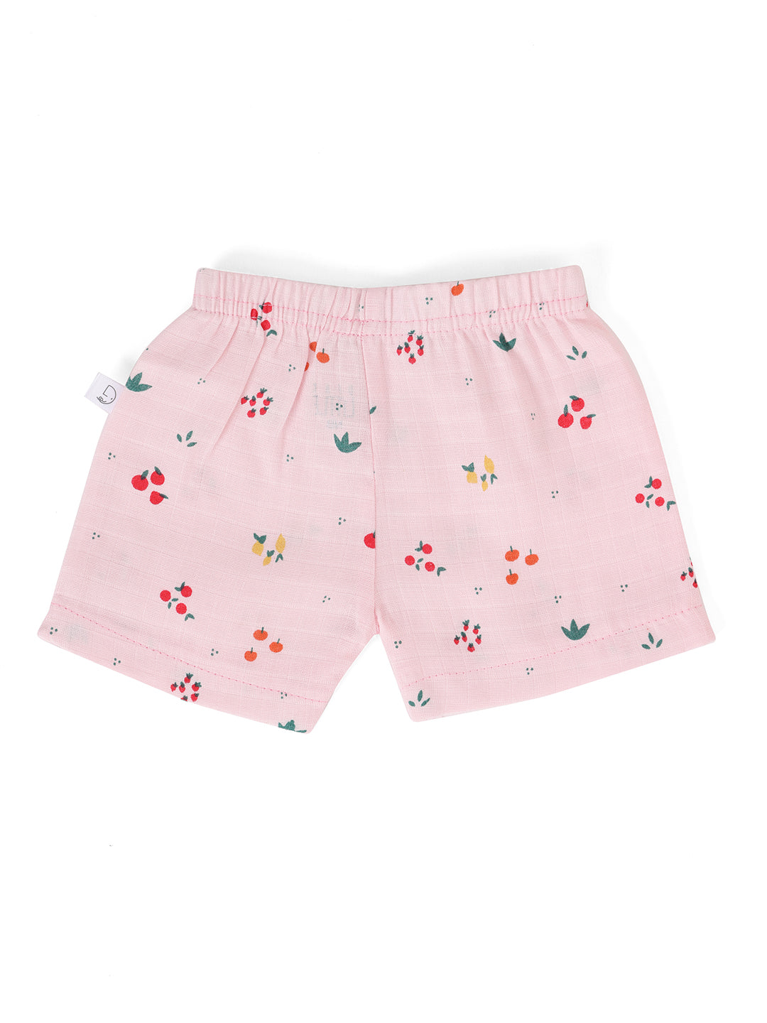 Half Sleeve Muslin Jhabla & Shorts Pink