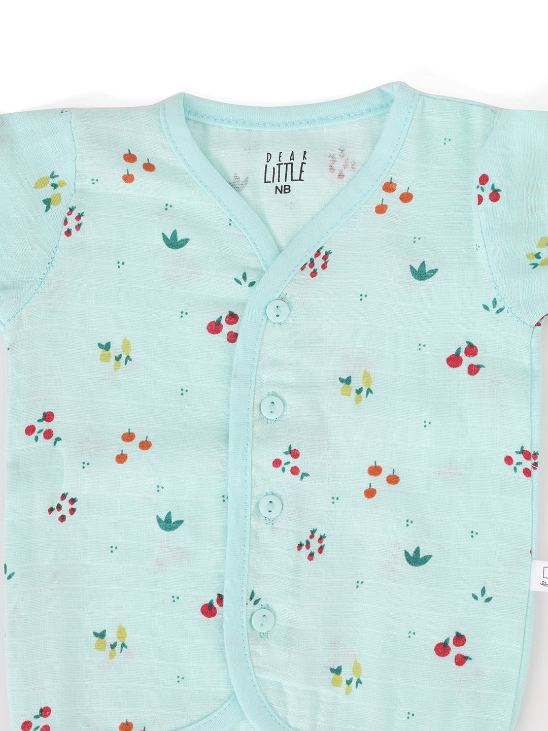 Muslin Half Sleeve Jhabla & Shorts set Green