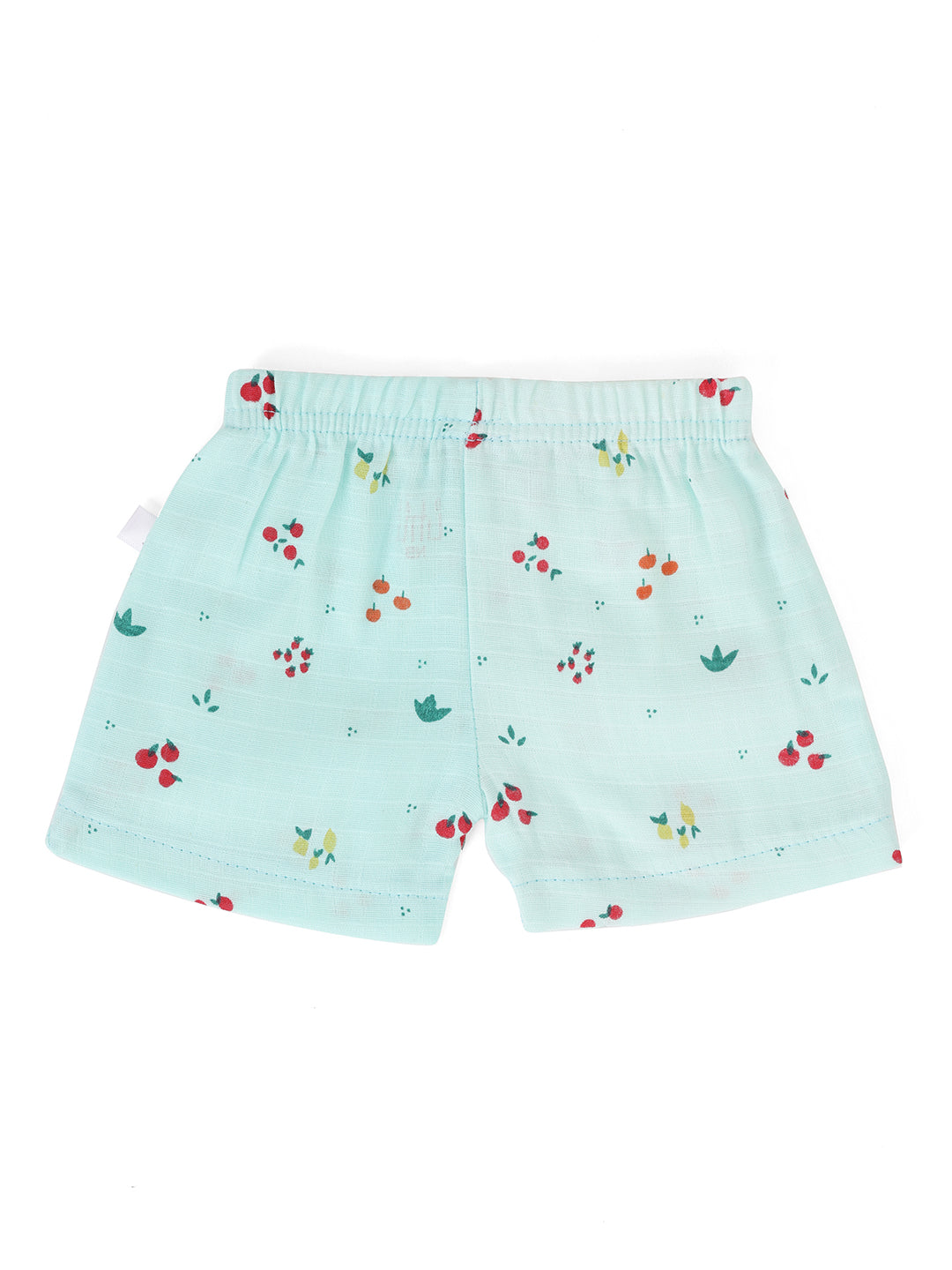 Newborn Muslin Half Sleeve Jhabla & Shorts Green