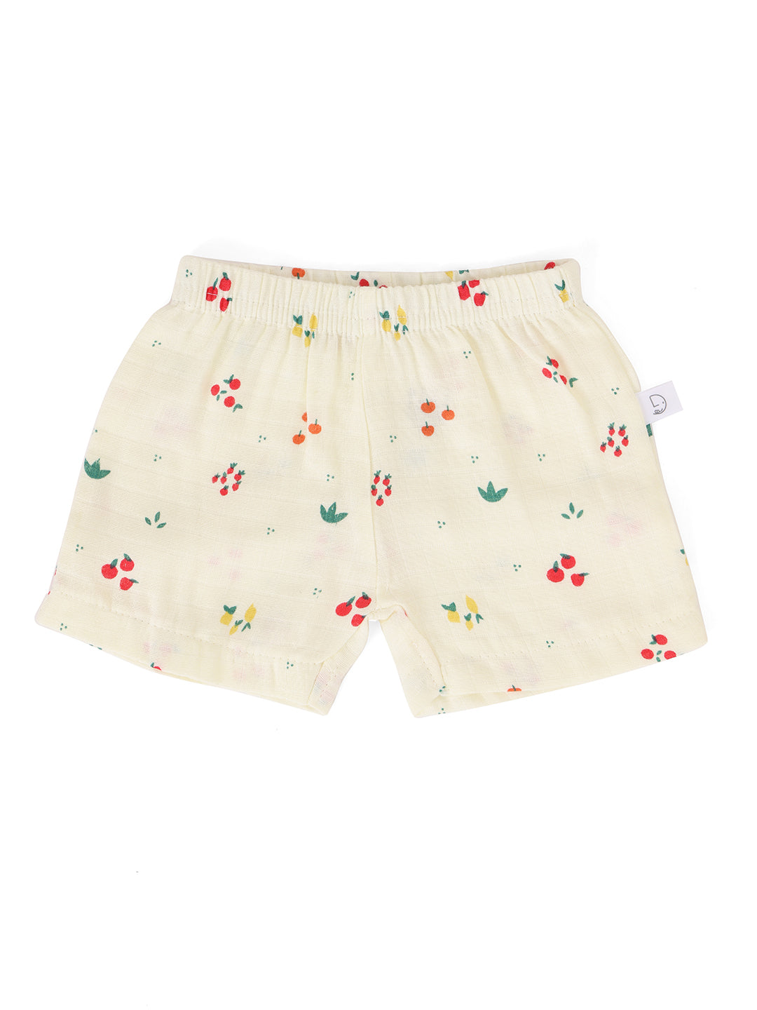 Muslin Half Sleeve Shorts Yellow