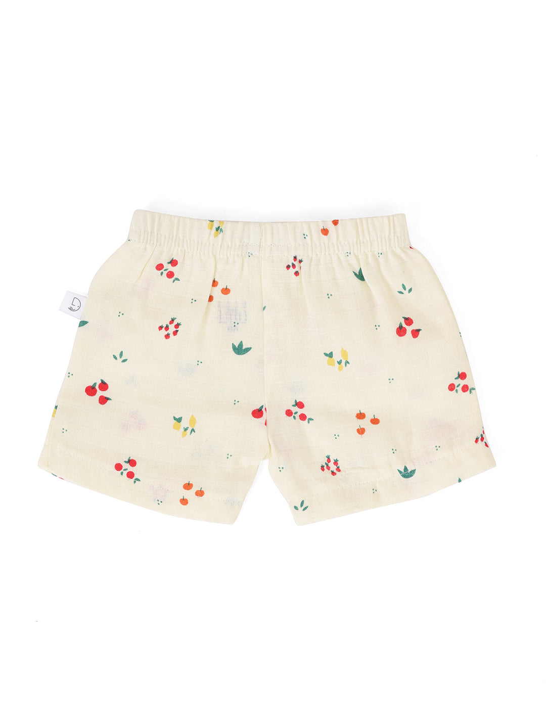 Newborn Muslin Half Sleeve Shorts Yellow