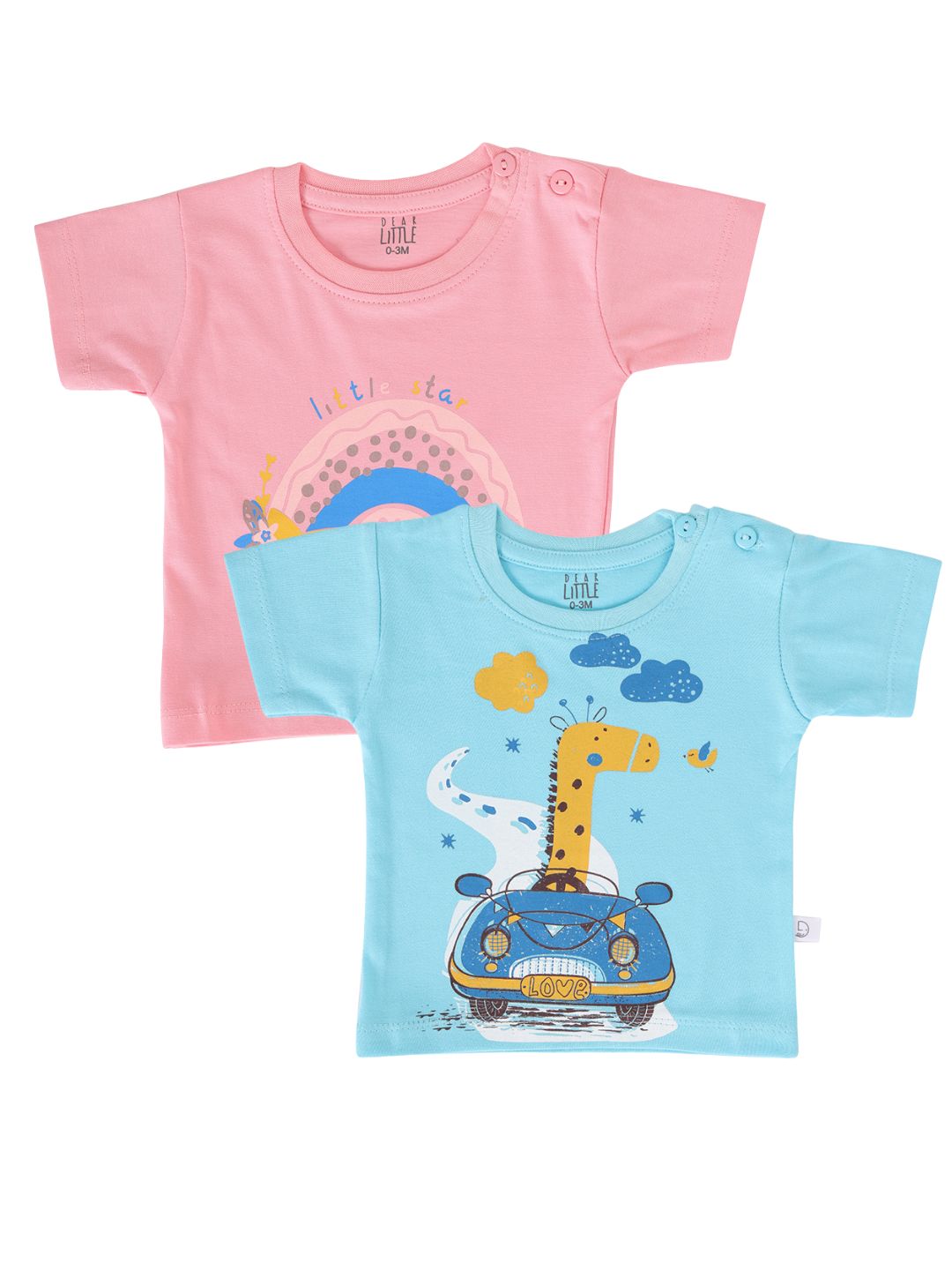 2-Pack Everyday Cotton Tees - Pink & Blue