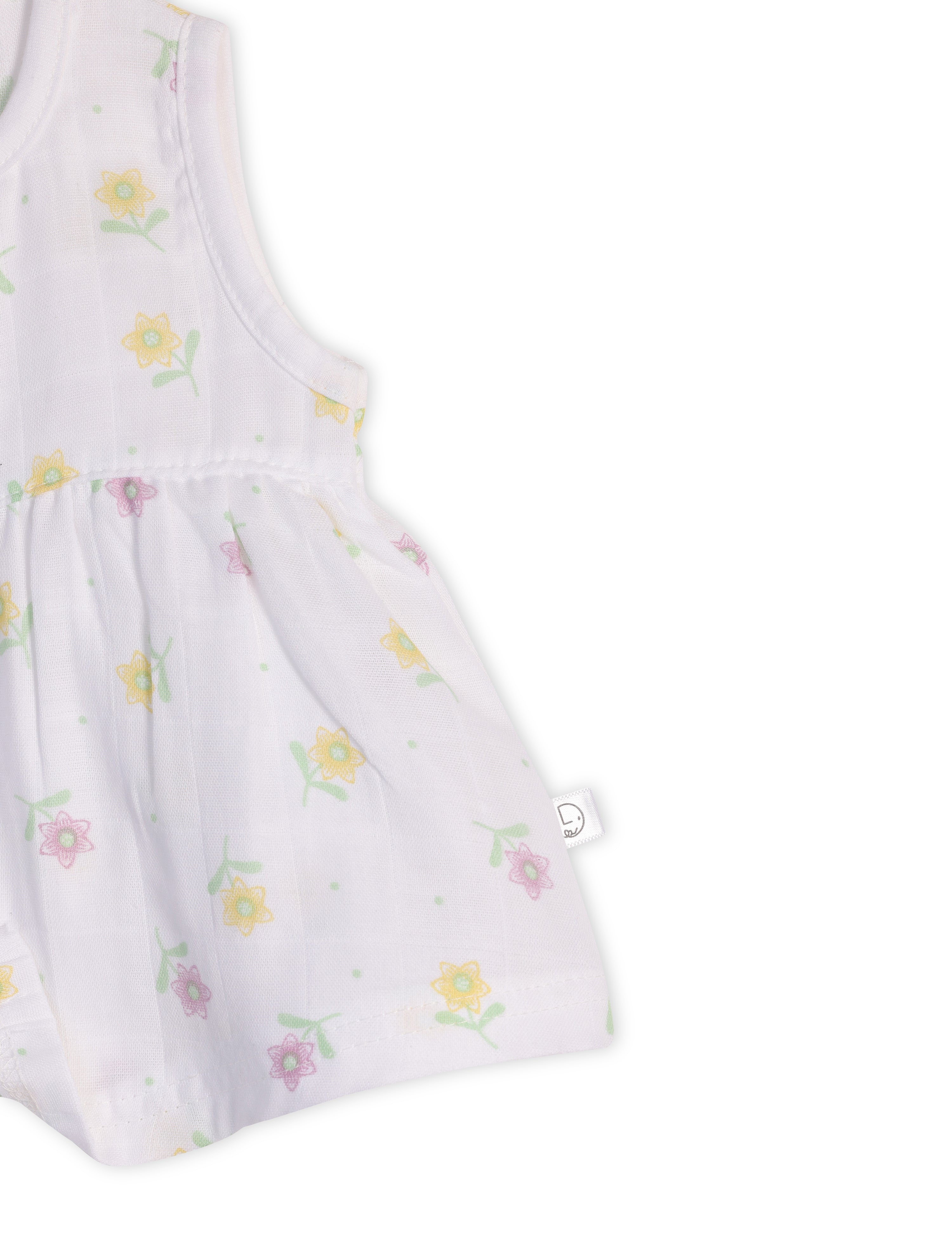 Sleeveless Muslin Frock for Newborn