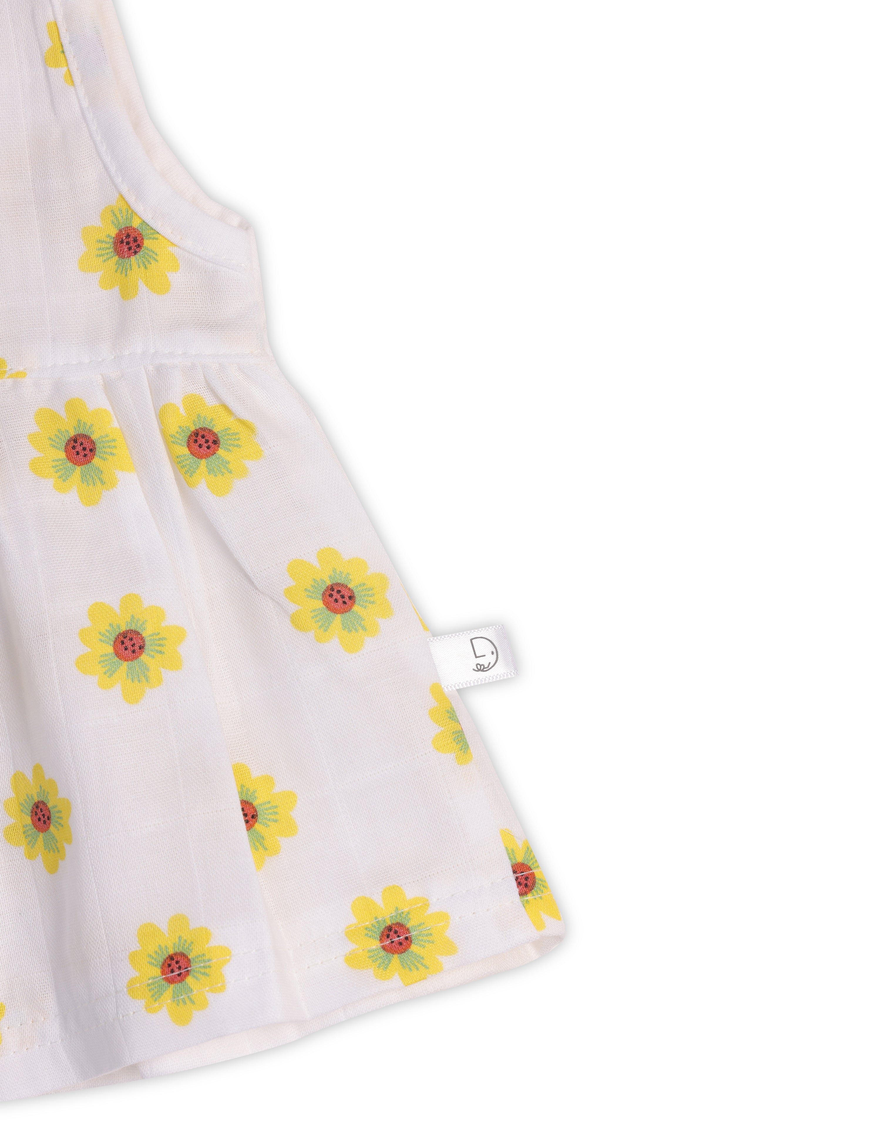 Yellow Sleeveless Frock for Newborn
