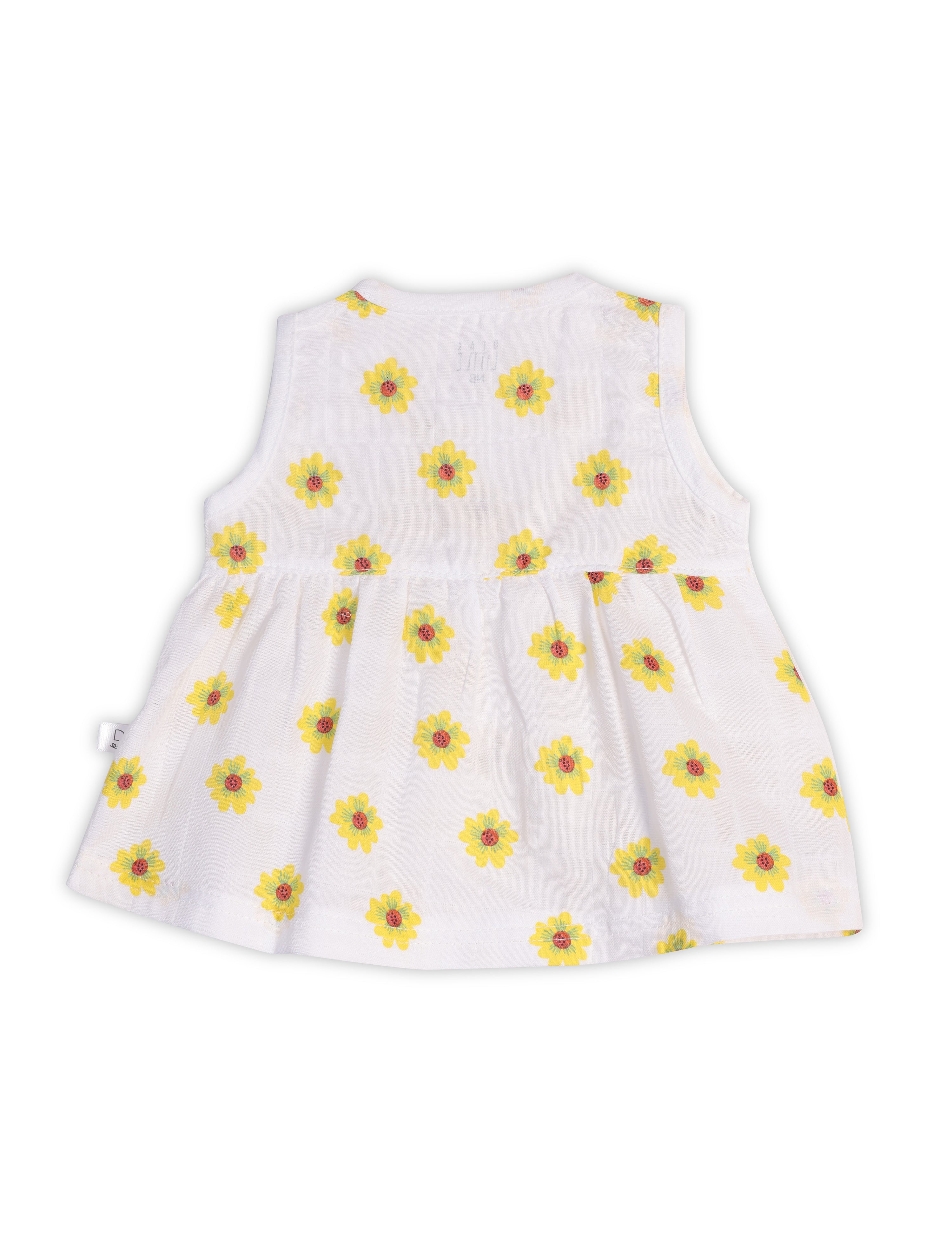 Yellow Sleeveless Baby Frock 