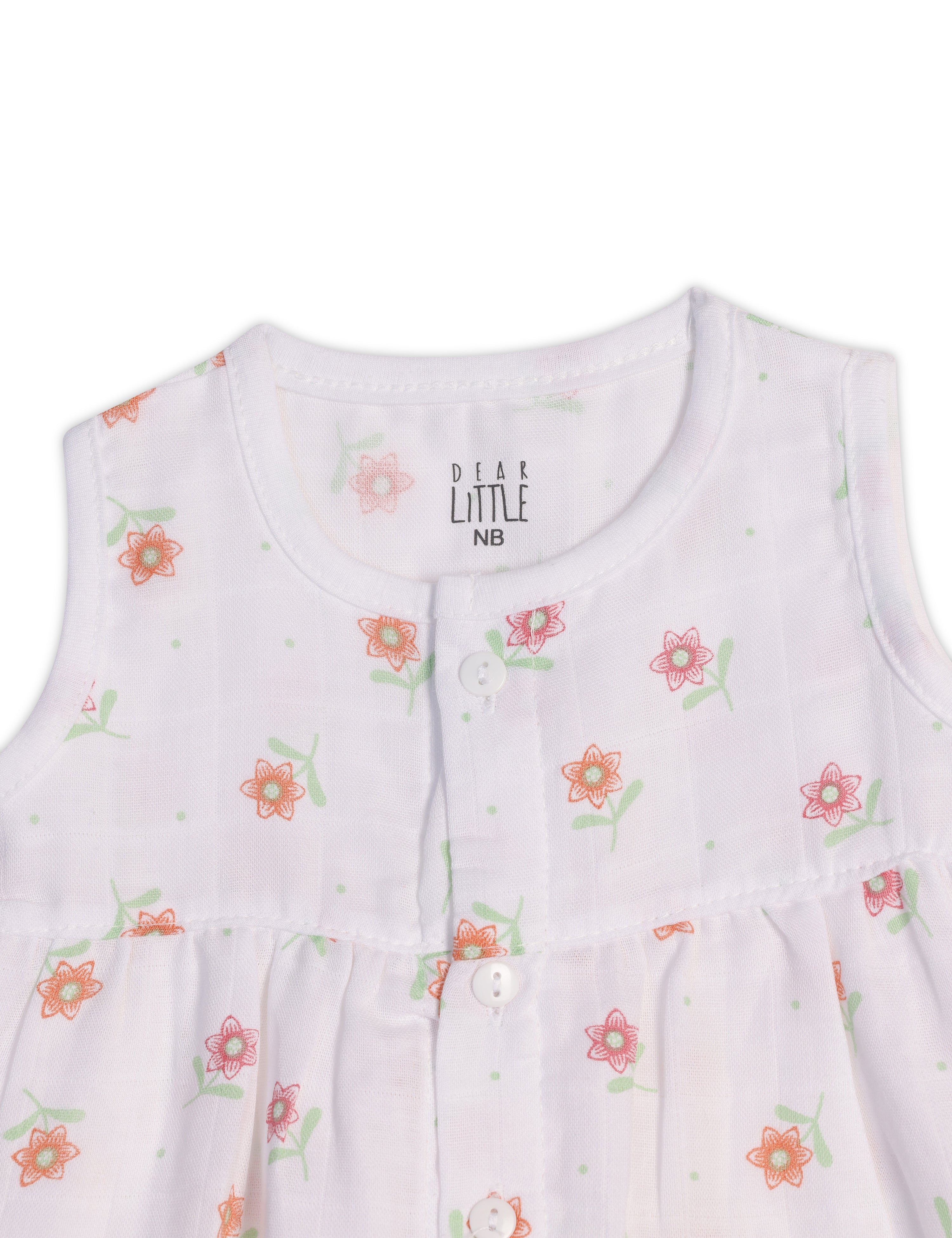 Petals Sleeveless Frocks for Newborn