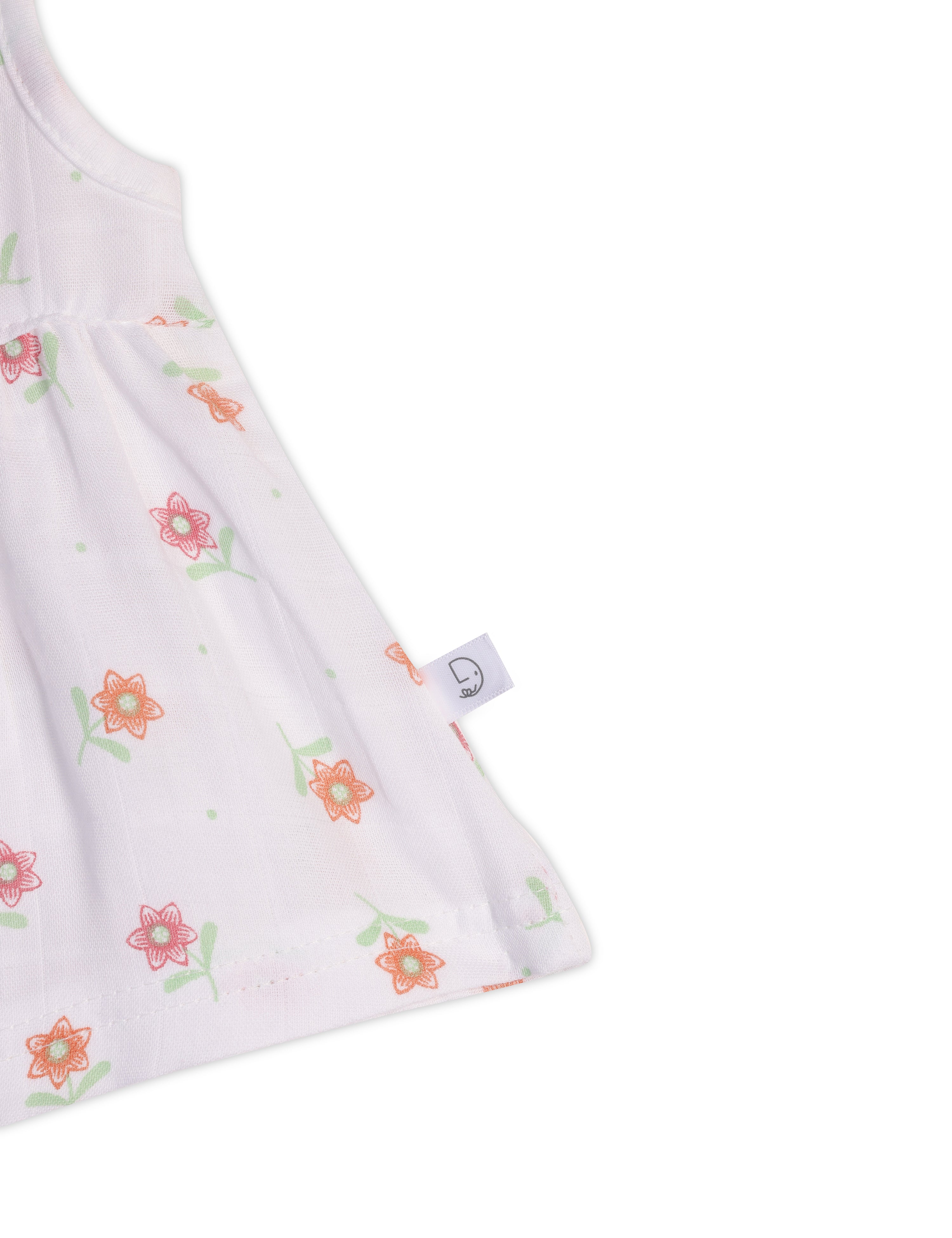 Newborn Sleeveless Frock Coral Petals