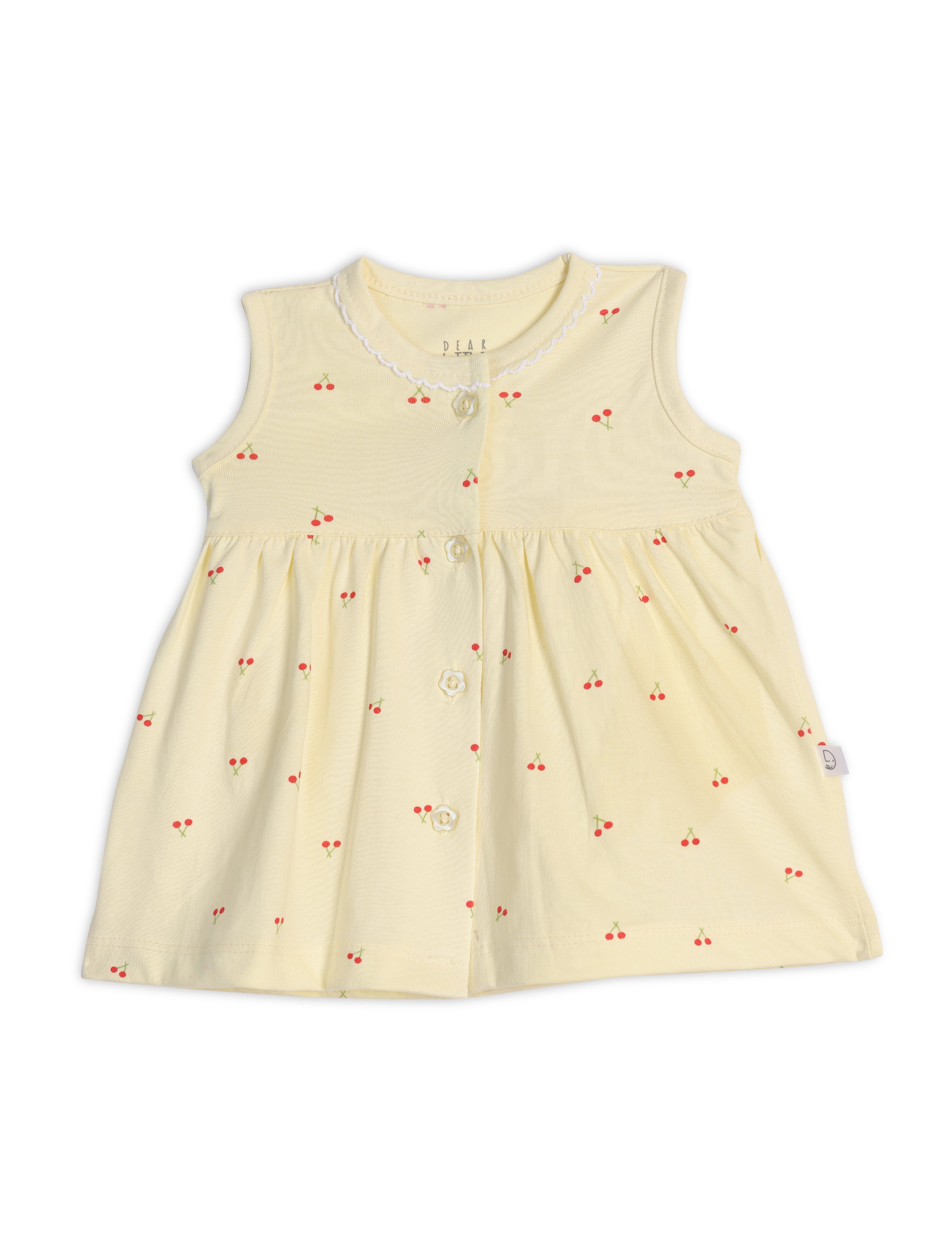 Cotton Frock with Bloomer Lemon Drop Cherry Blossom