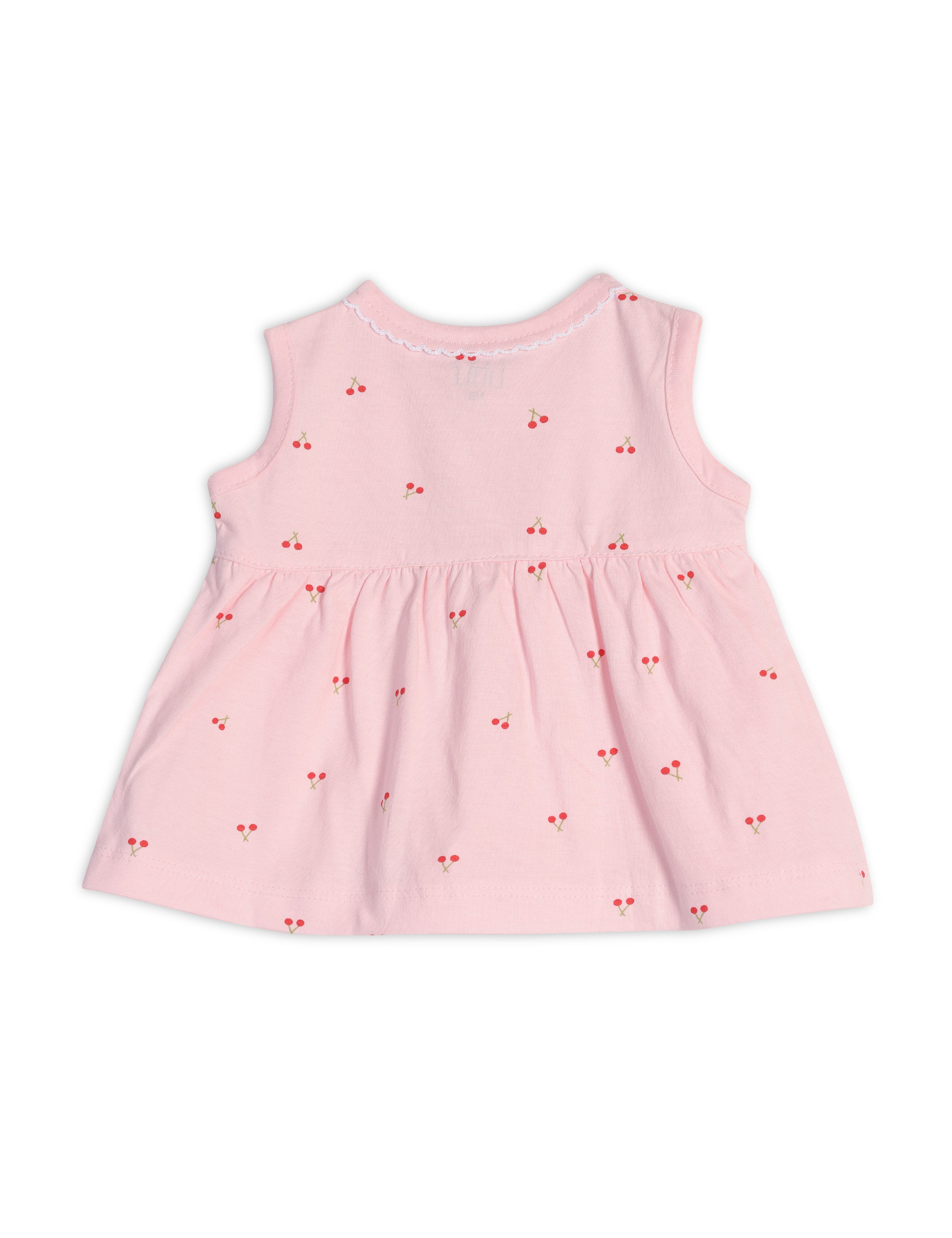 Cotton Frock with Bloomer Baby Pink