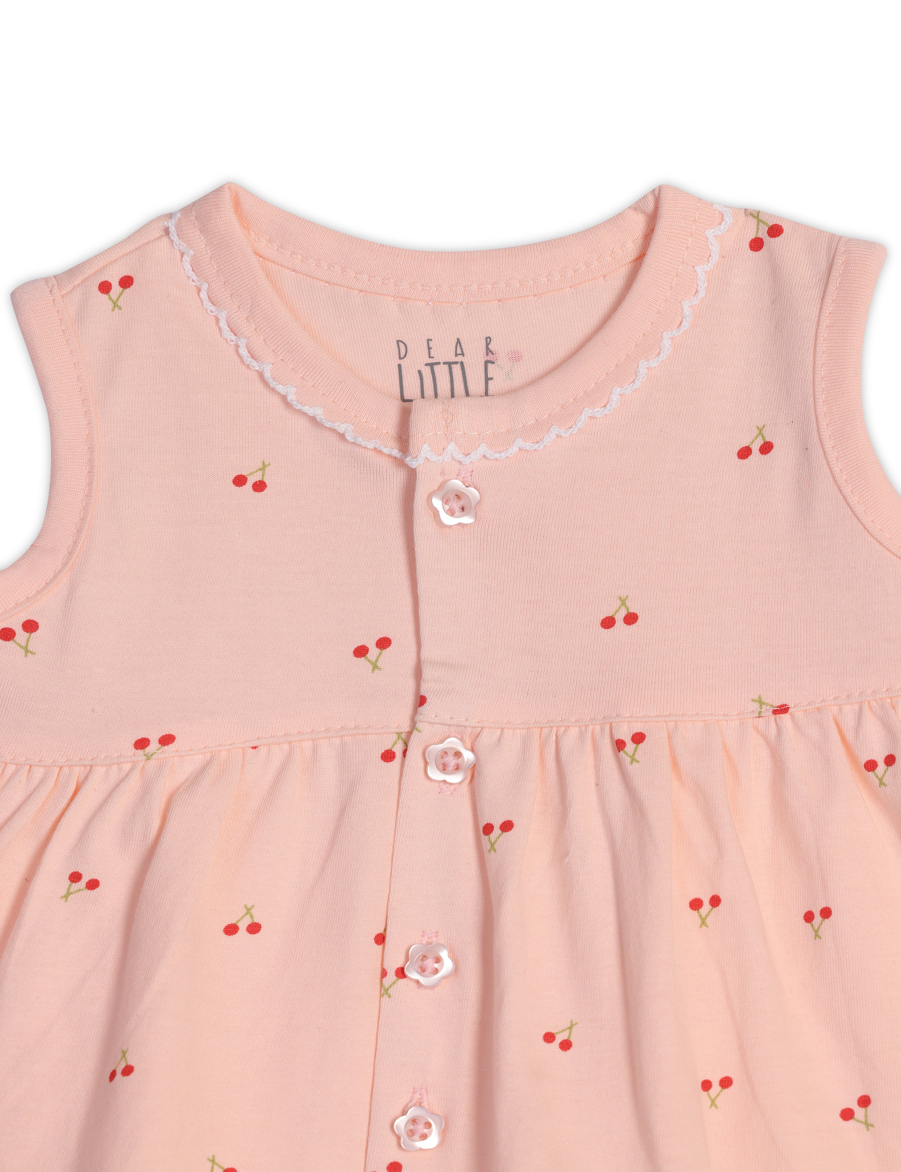 Cotton Frock Warm Peach for Newborn