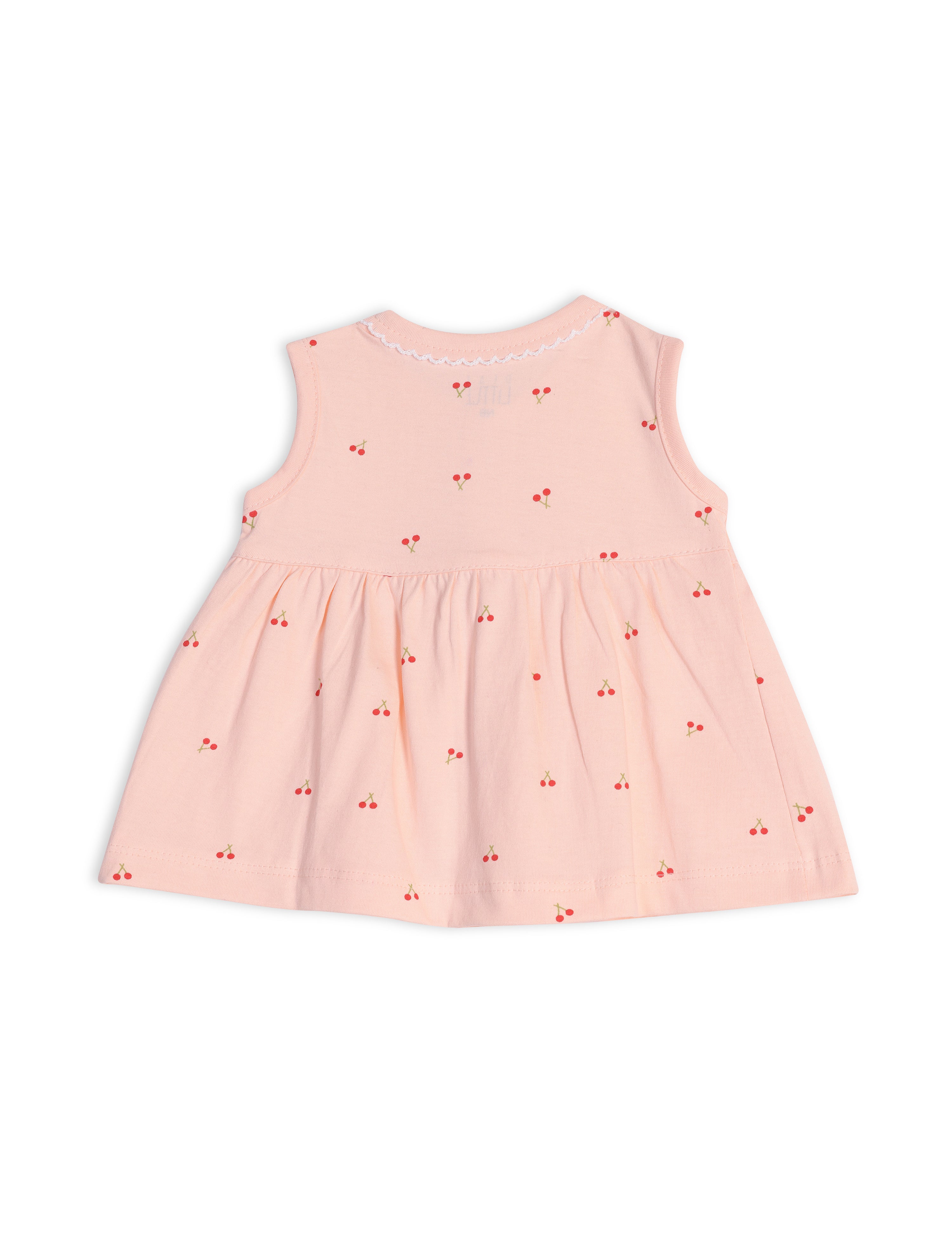 Cotton Frock with Bloomer Warm Peach