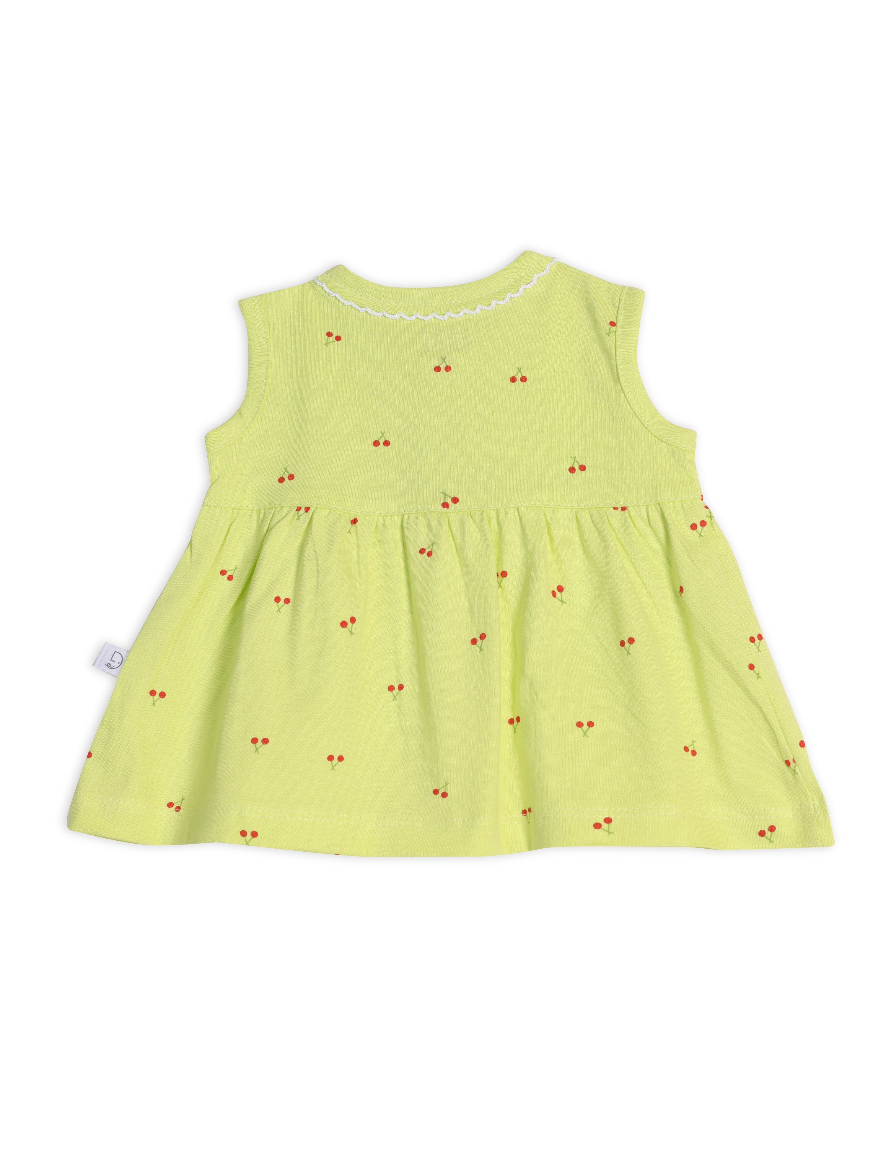 Cotton Frock with Bloomer Green
