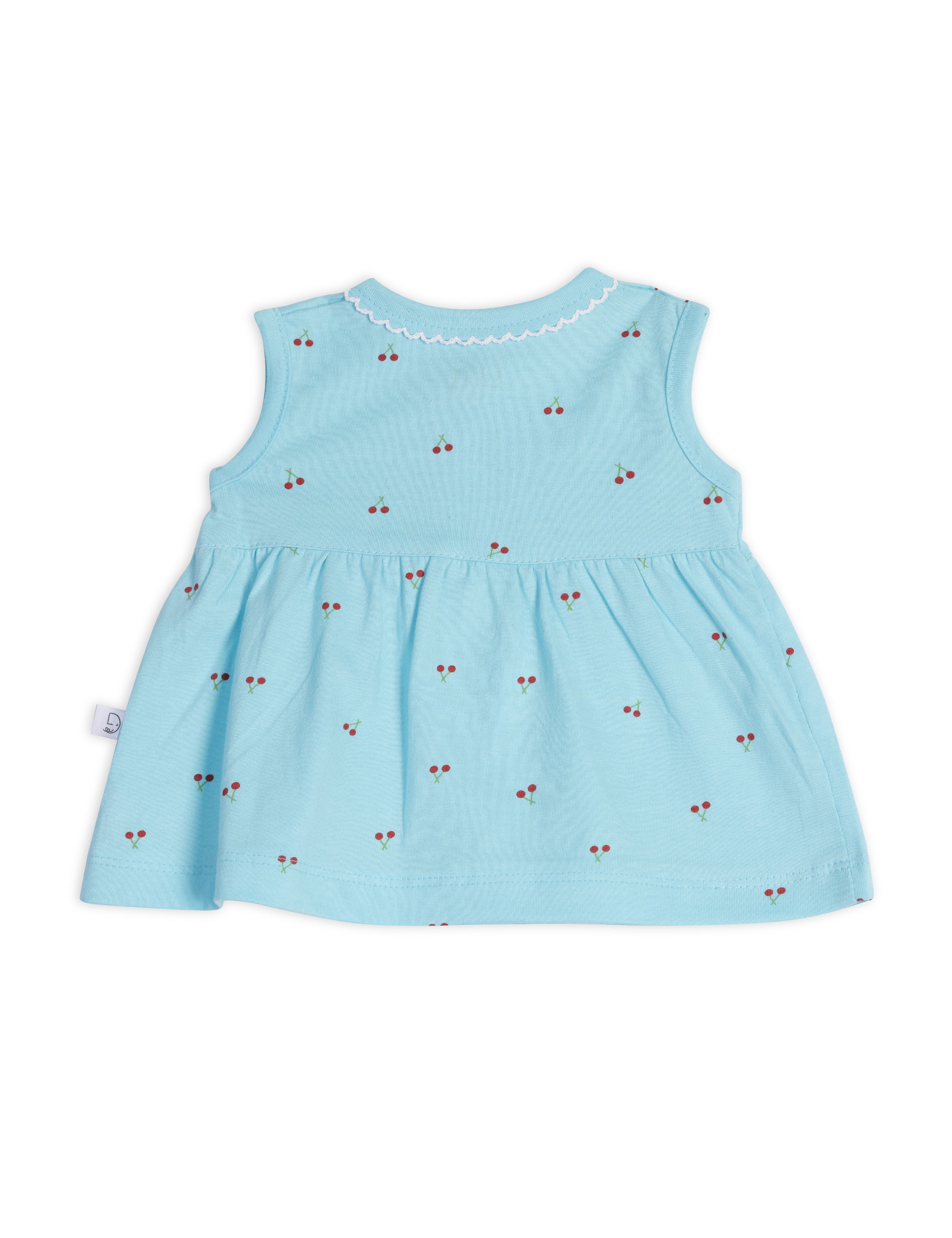 Cotton Frock with Bloomer Blue