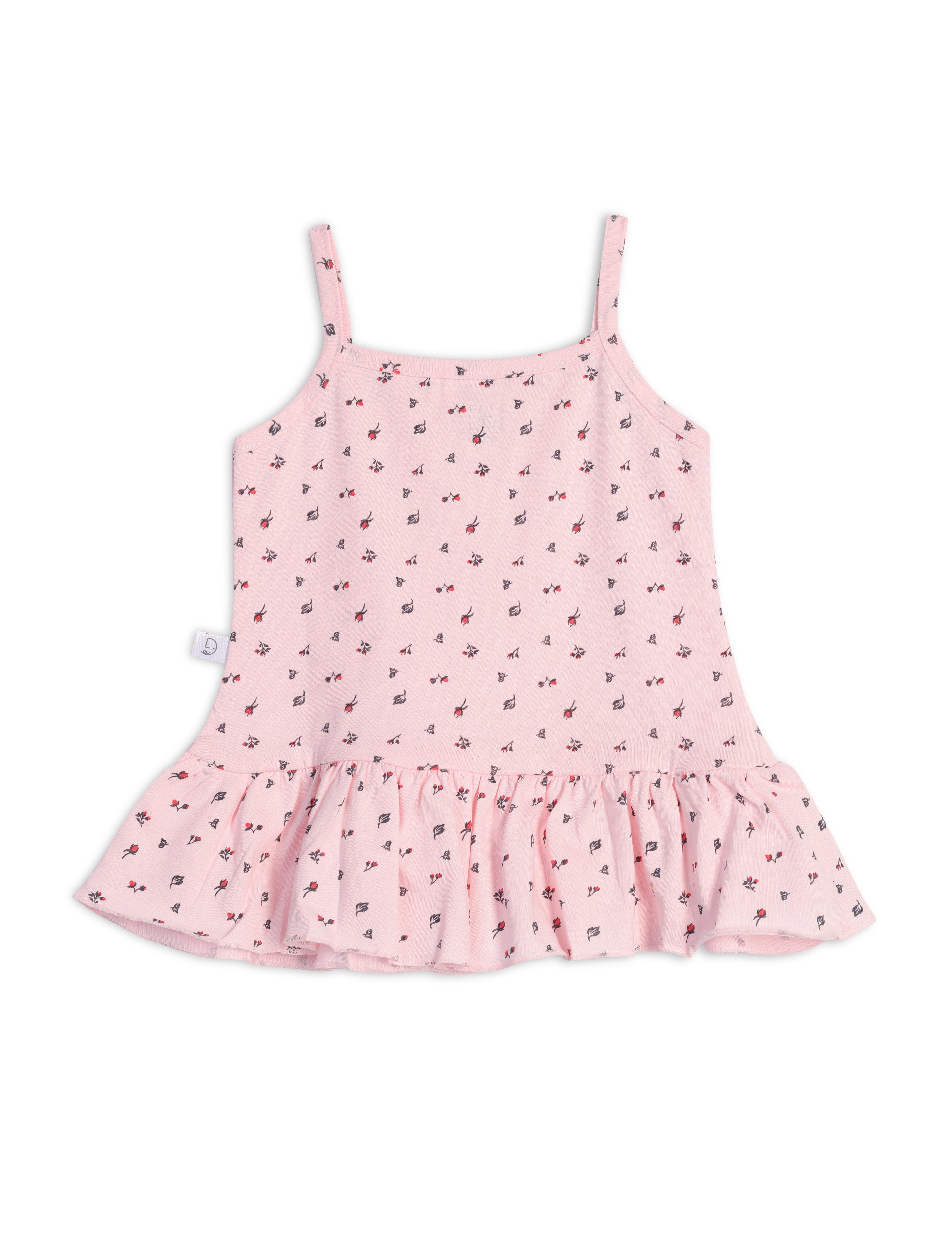 Spaghetti Frills Frock Pastel pink