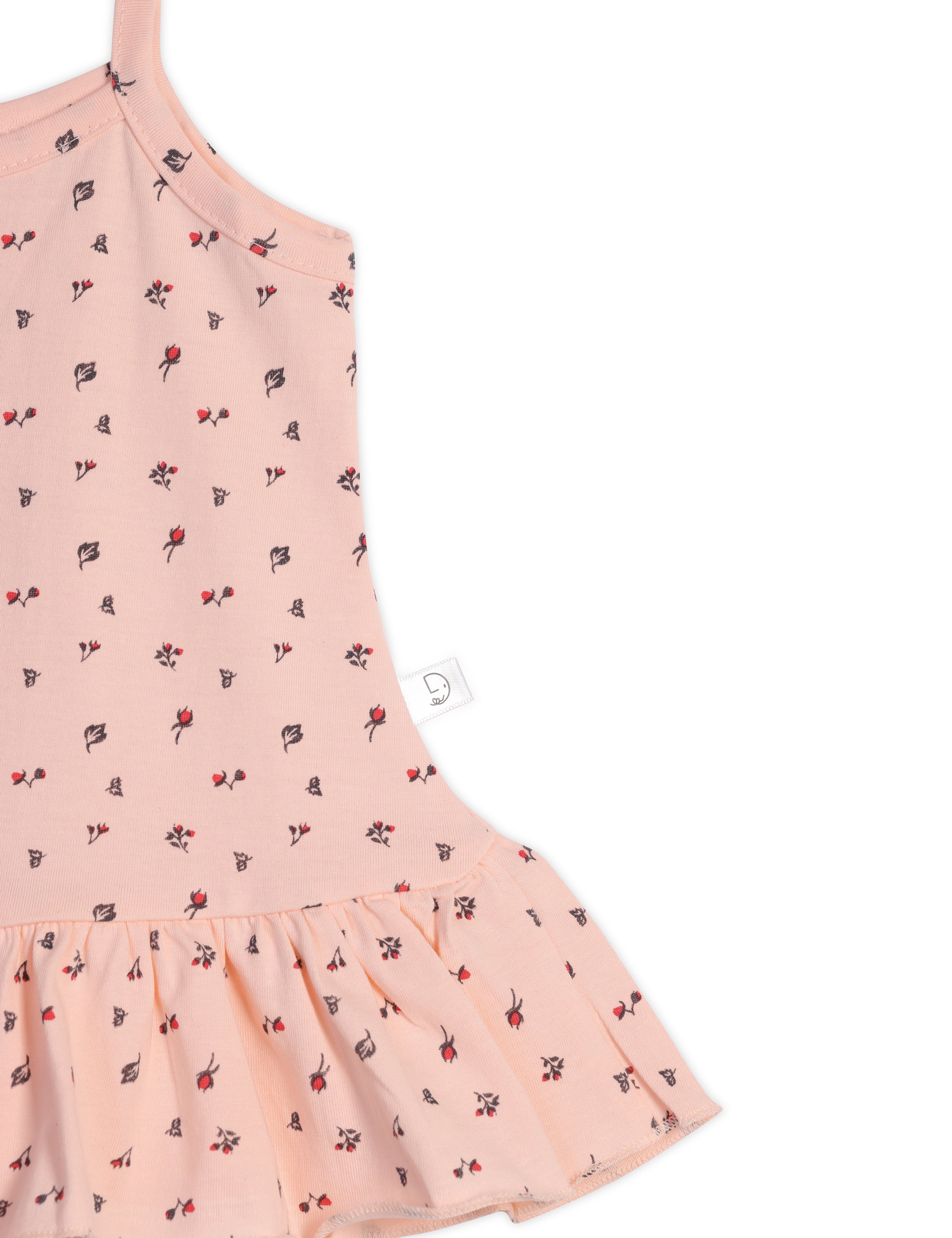 Spaghetti Frills Frock Peach blush