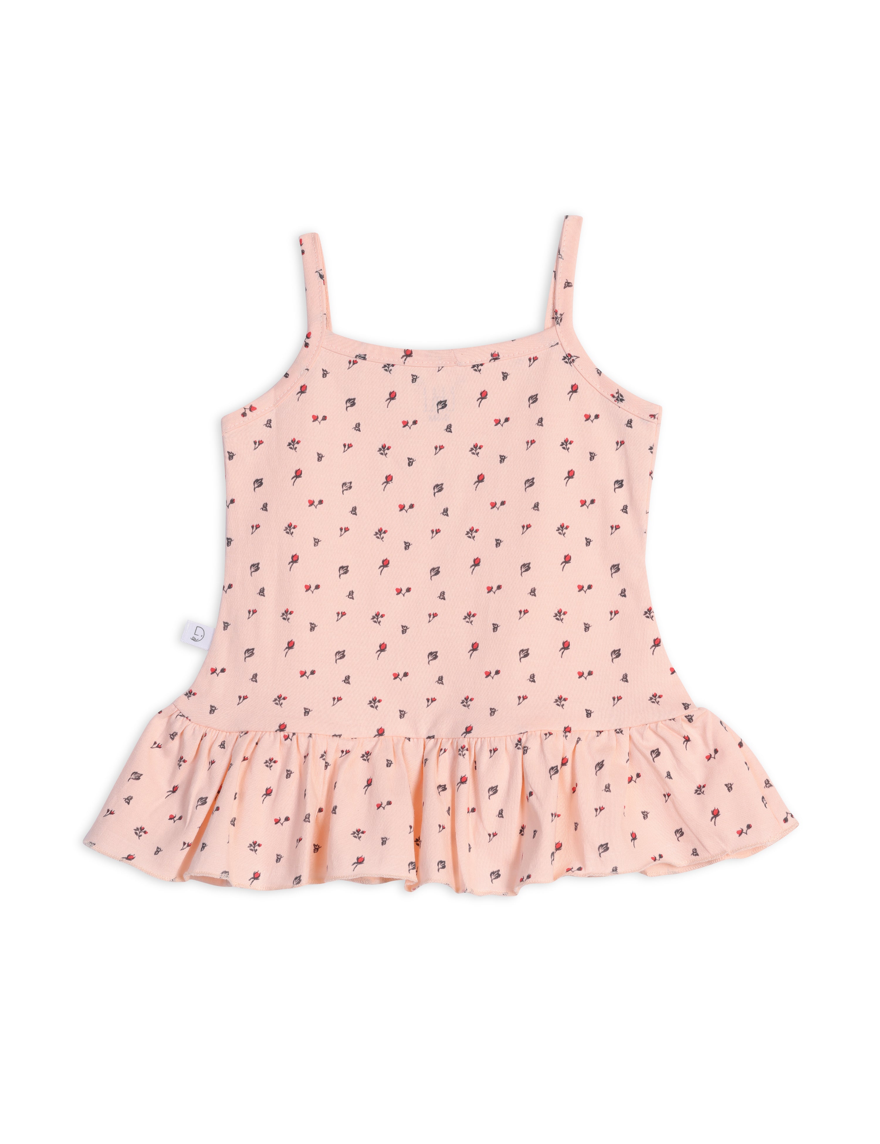 Floral Frills Frock Peach blush