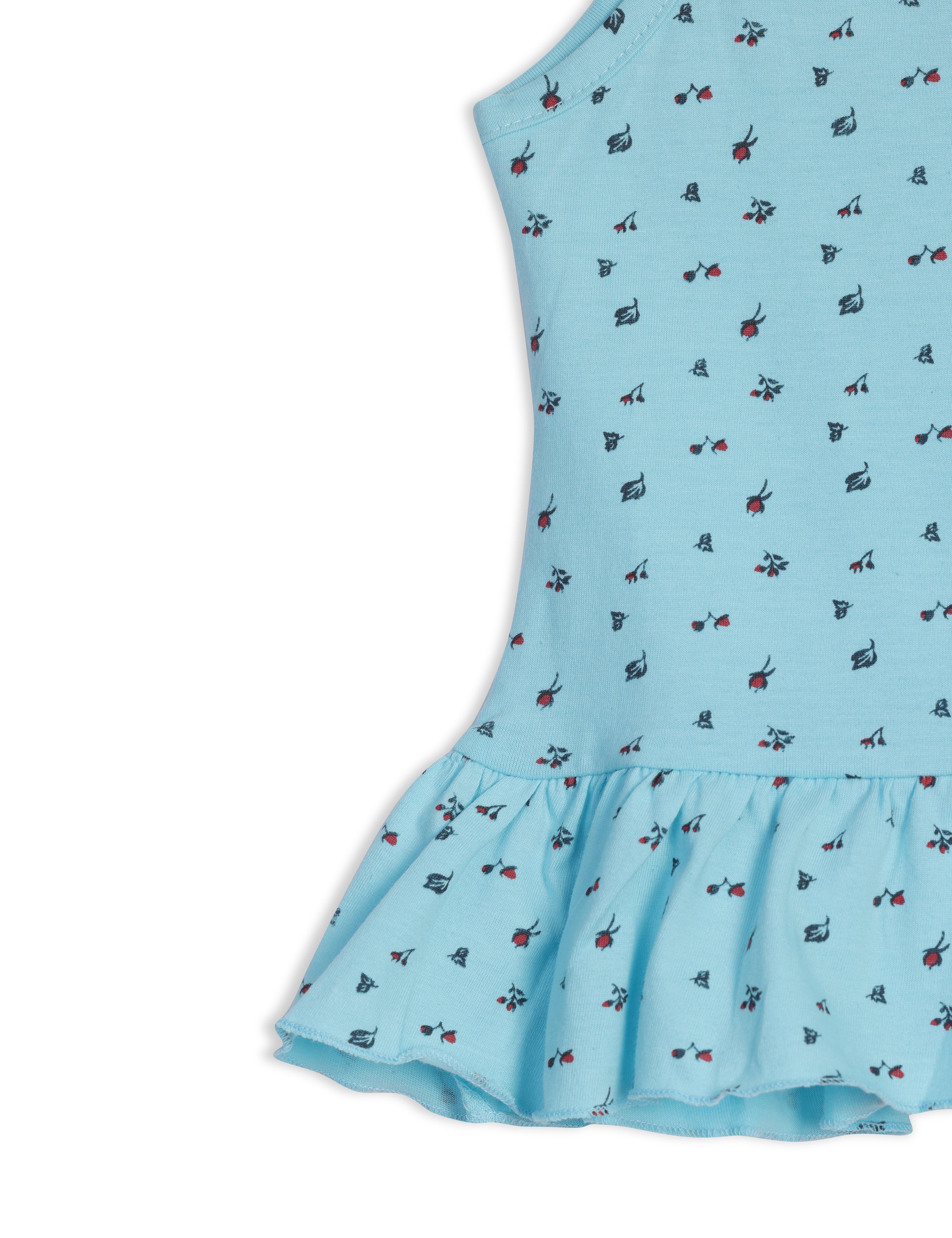 Spaghetti Floral Frock Sky blue