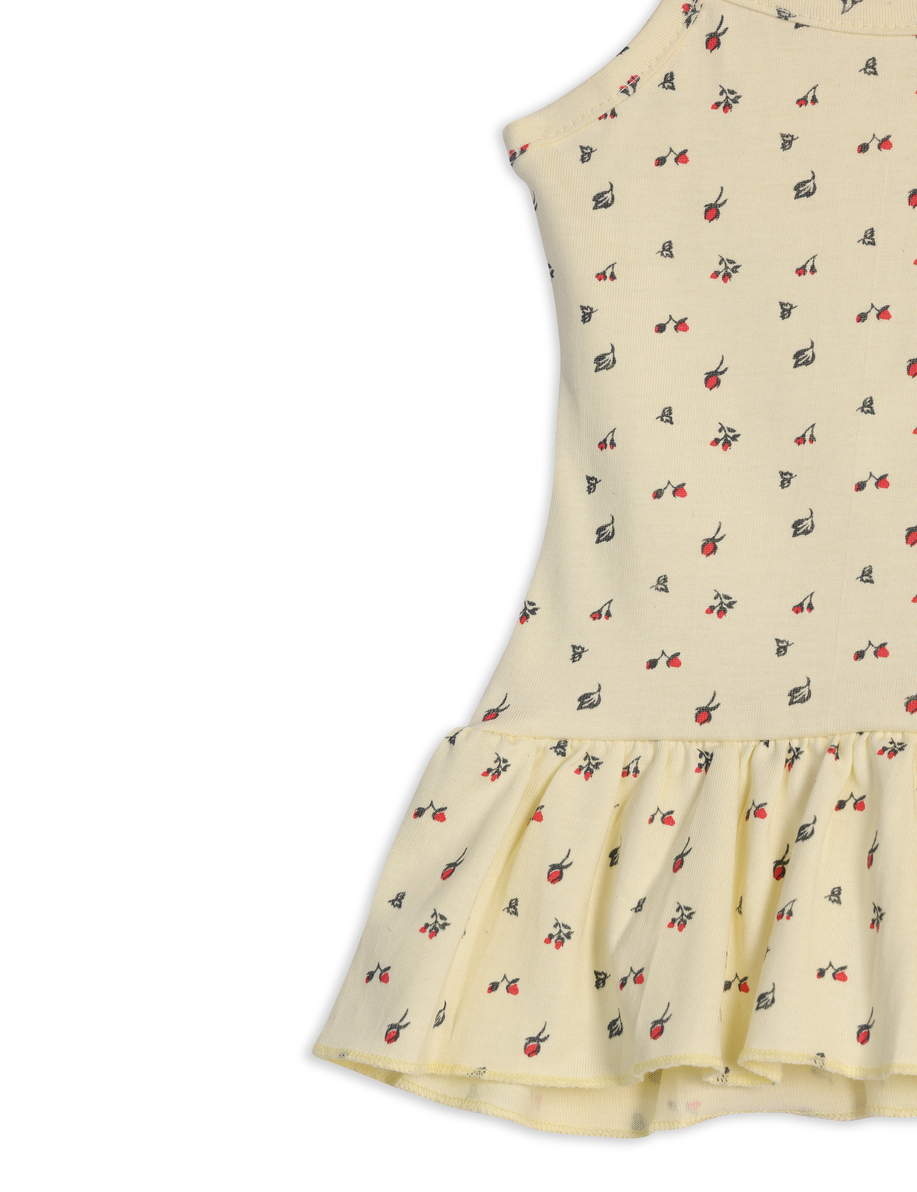 Spaghetti Floral Frock Soft beige for Newborn