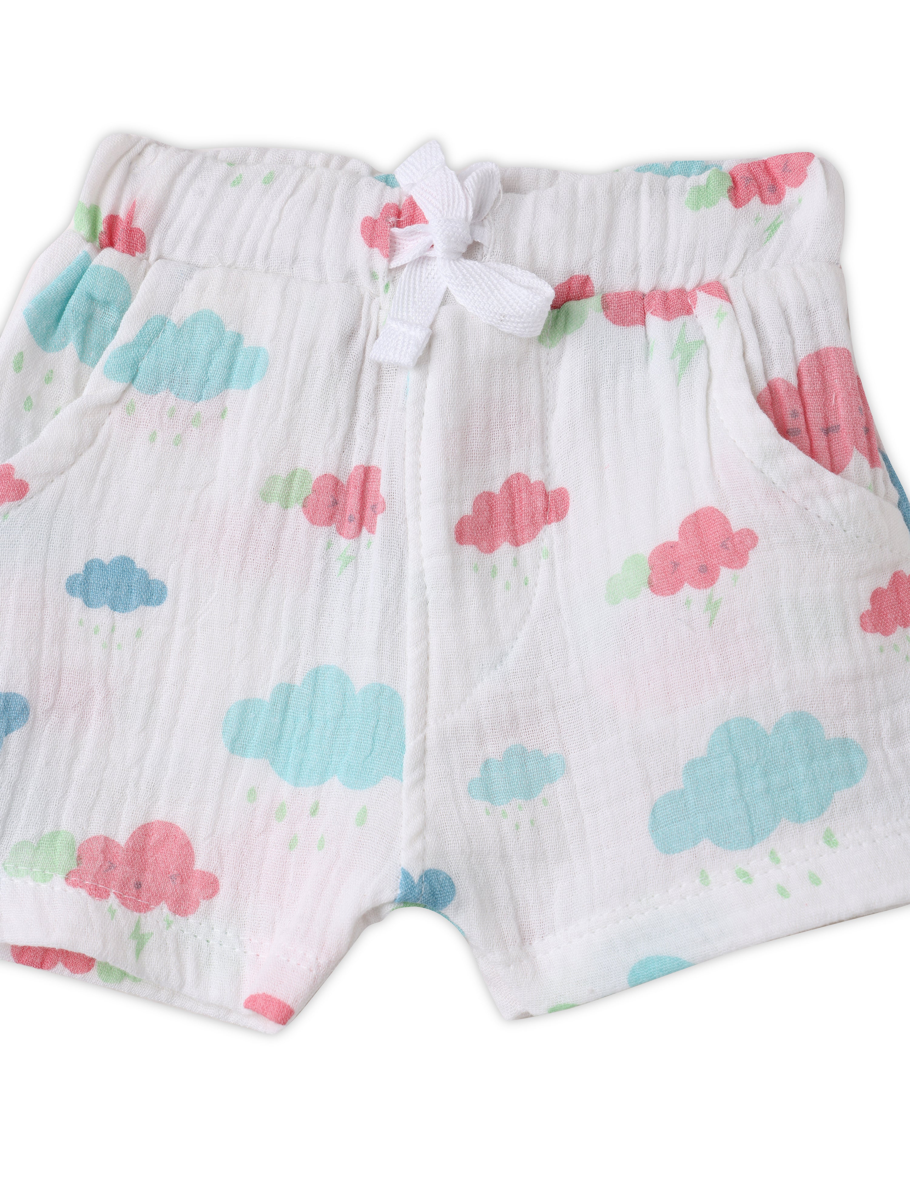 Cloud Print Crinkled Trousers Co-ord Set