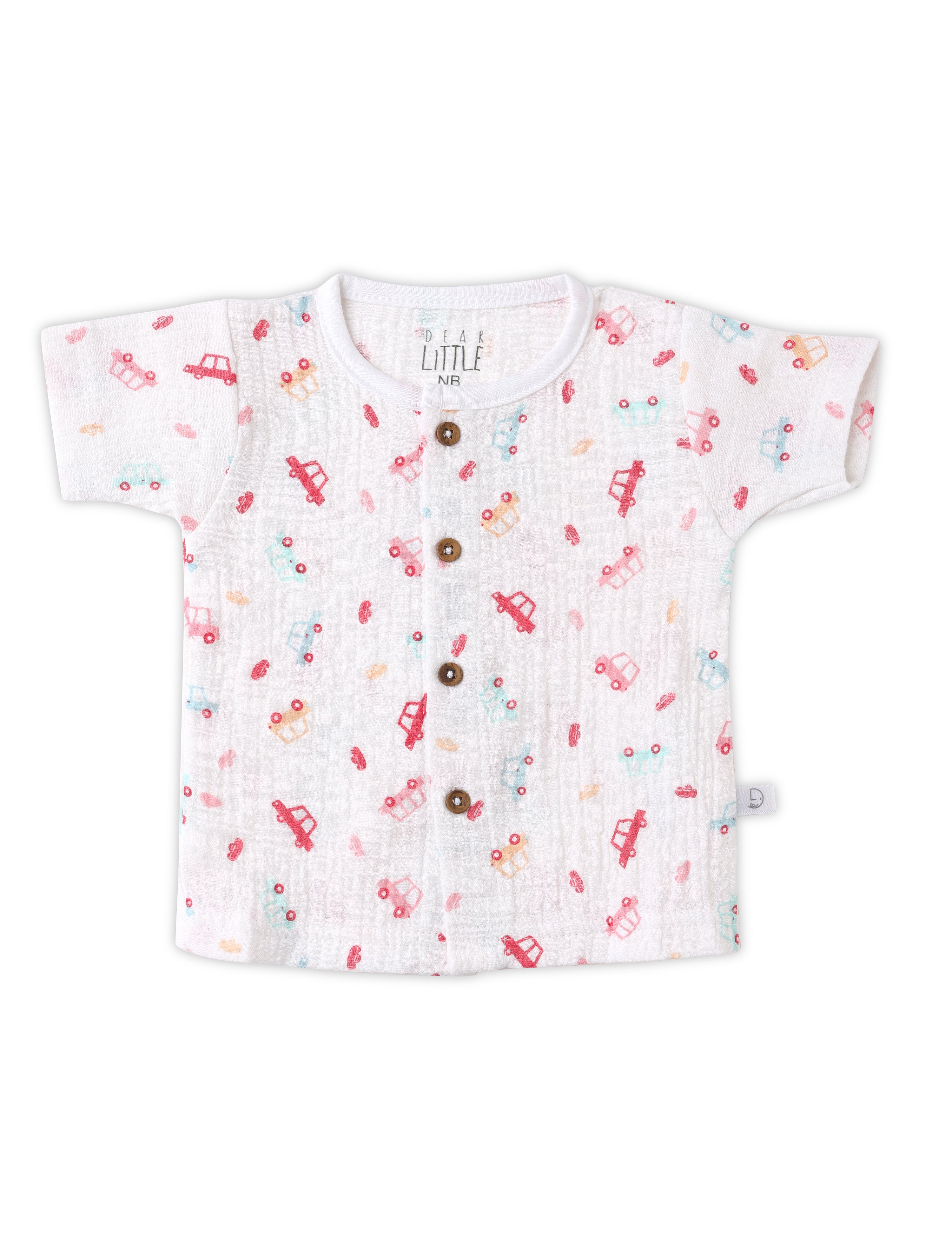 Crinkled Cotton Co-ord Set Red