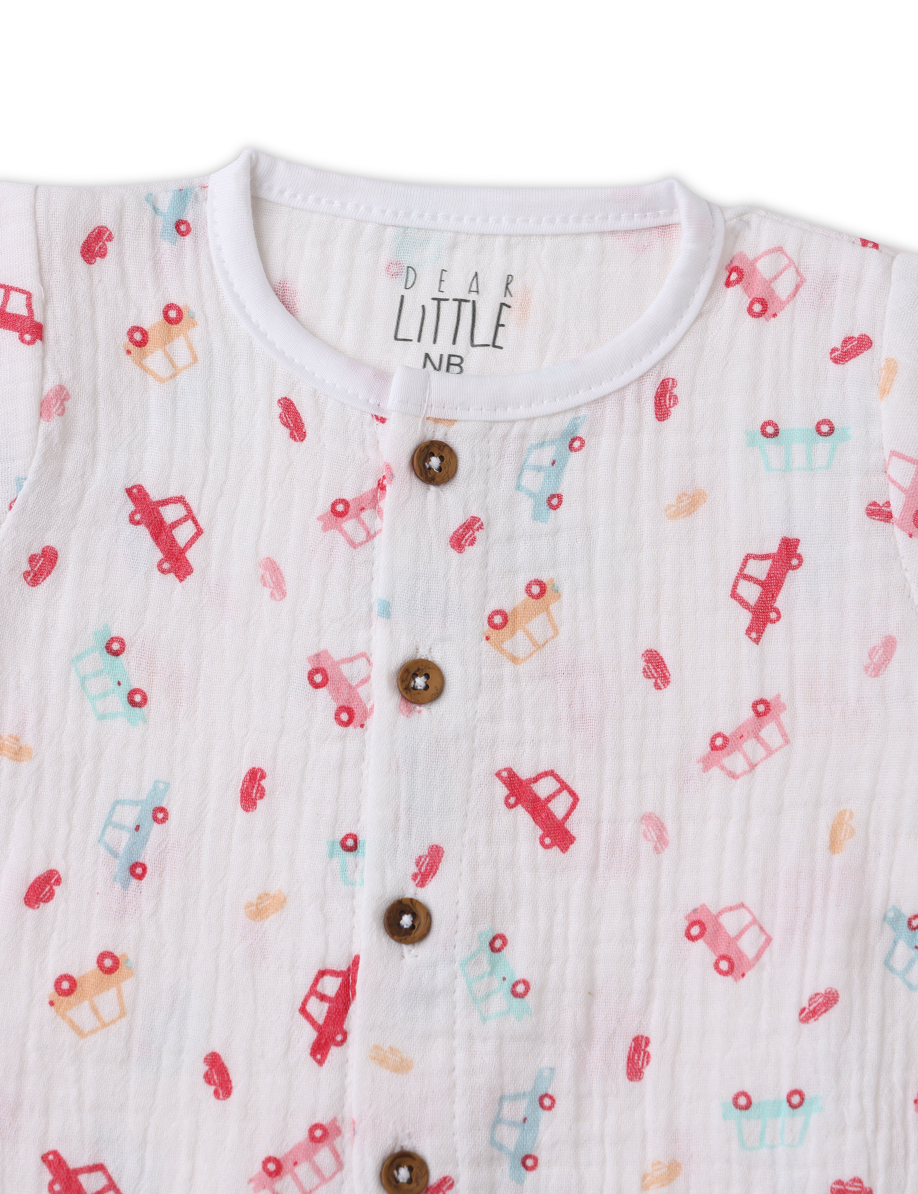 Crinkled Co Ord Set for Baby Boy In Red