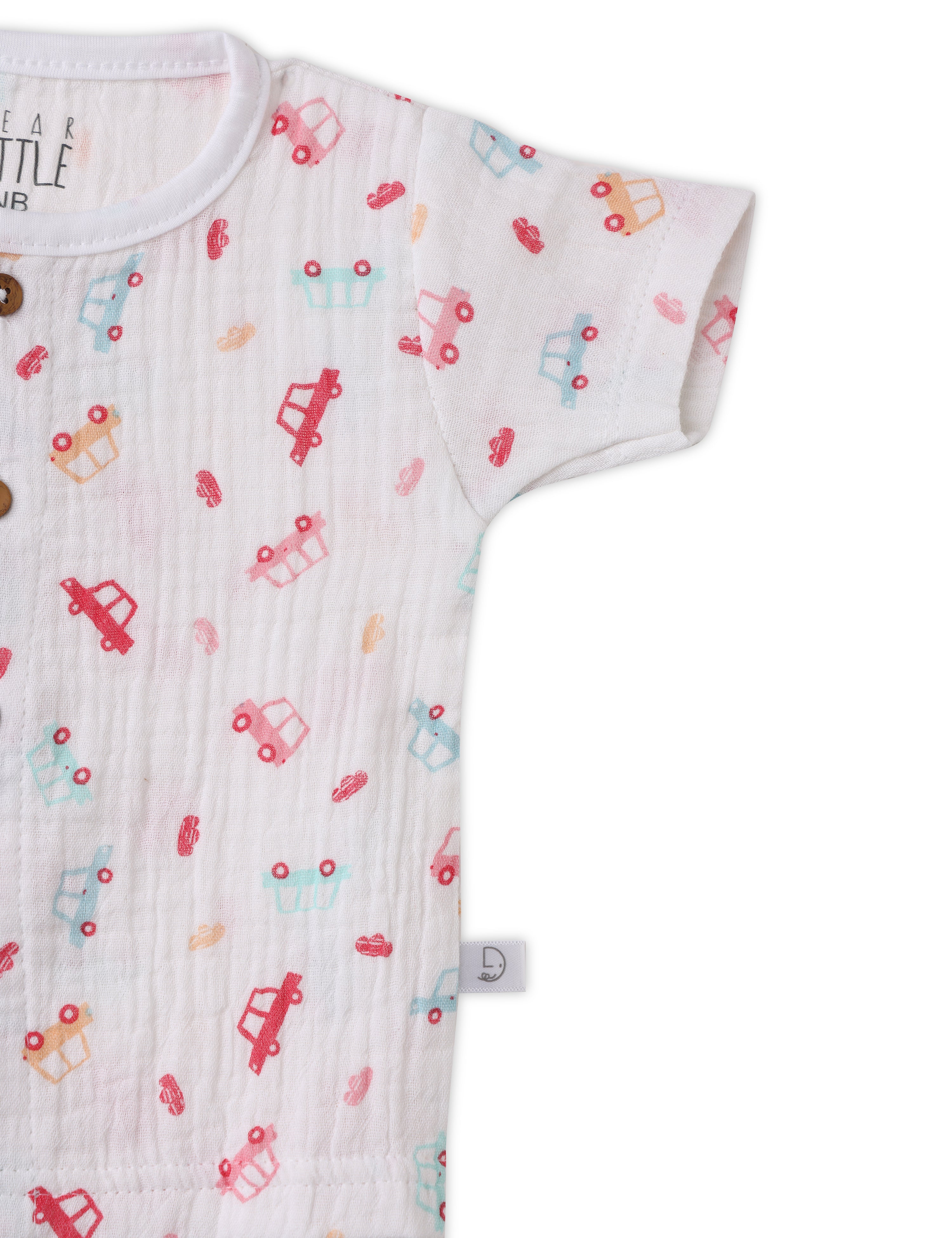 Crinkled Baby Boy Cotton Co Ord Set