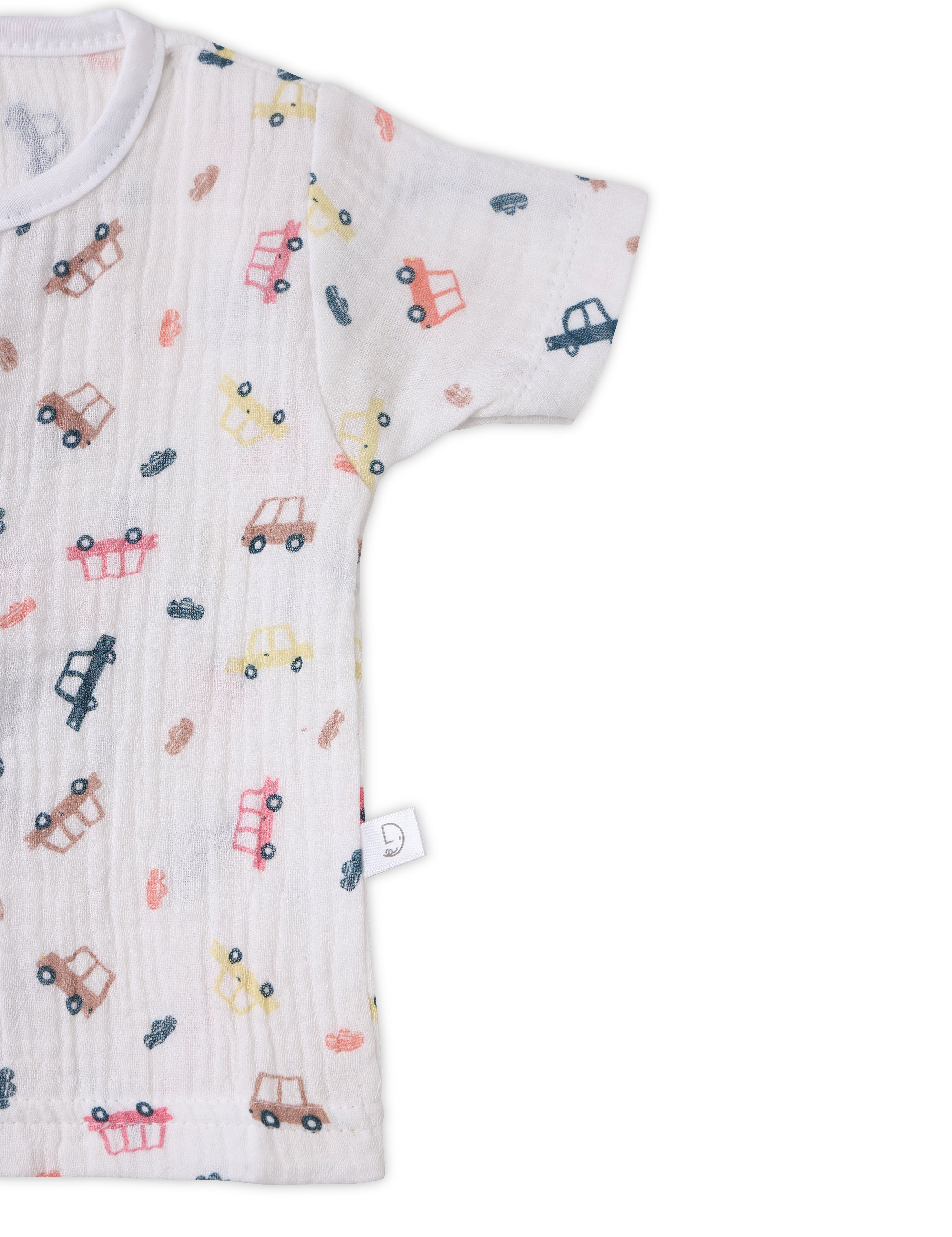 Crinkled Muslin Dress for Baby Boy