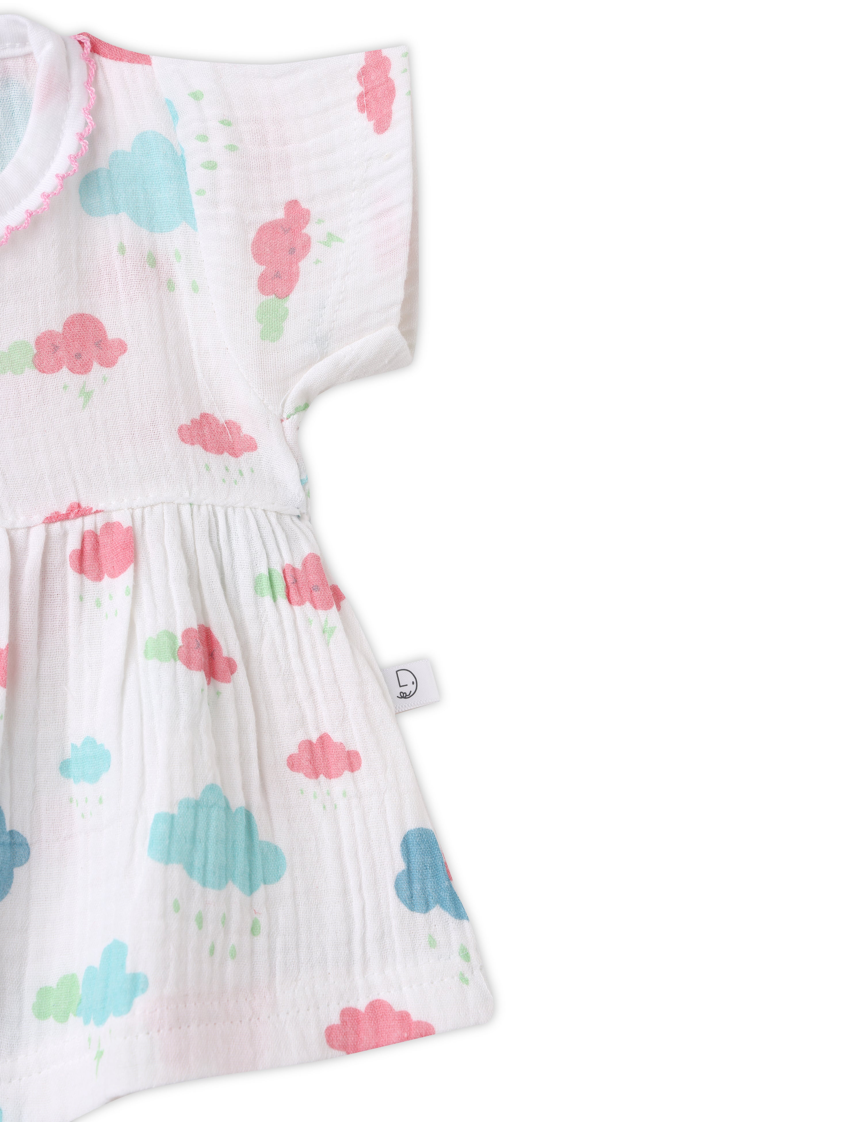 Cloud Print Baby Frocks