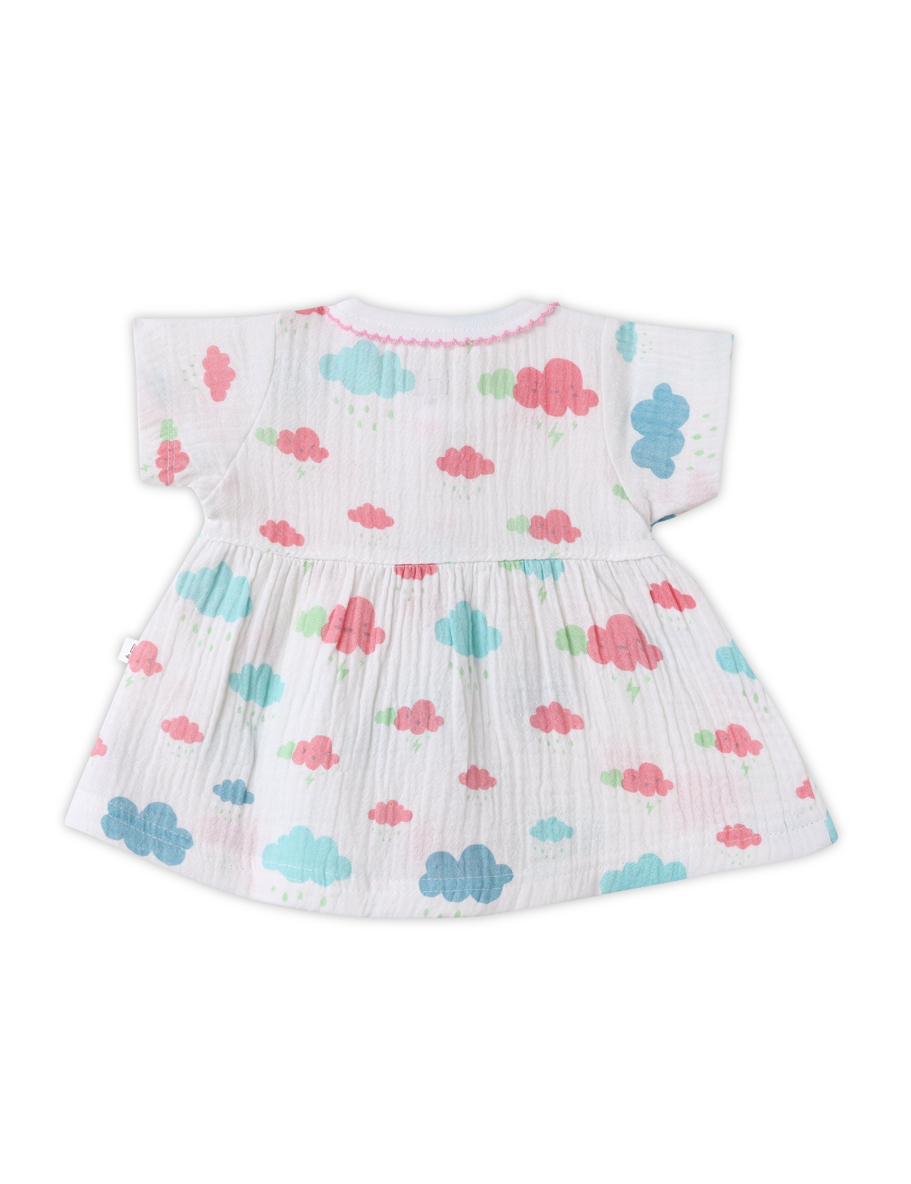 Newborn Baby Frocks in Cloud Print