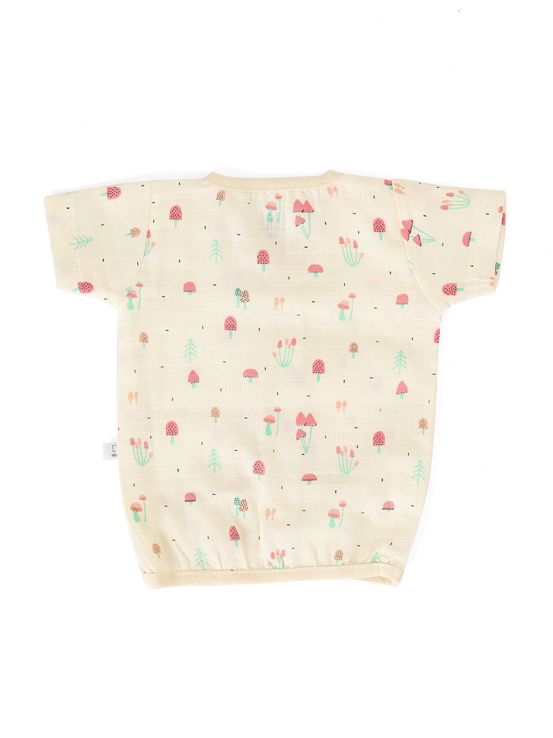 Muslin Half Sleeve Jhabla & Pant Pale Yellow