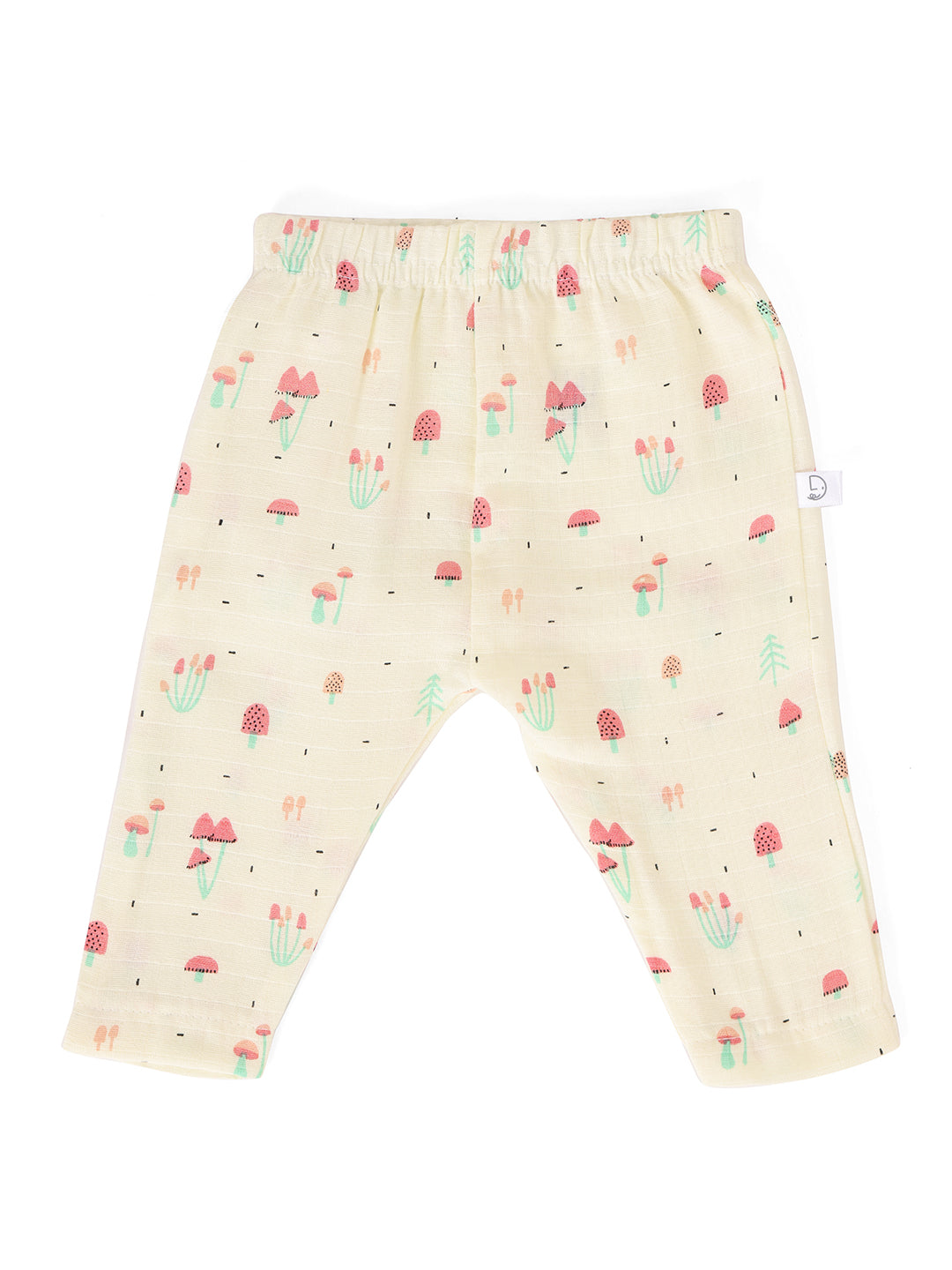 Muslin Half Sleeve Jhabla & Pant Yellow for Newborn