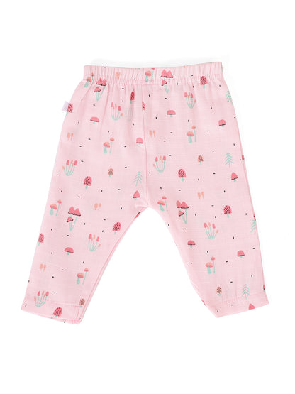 Newborn Muslin Half Sleeve Jhabla & Pant Baby Pink