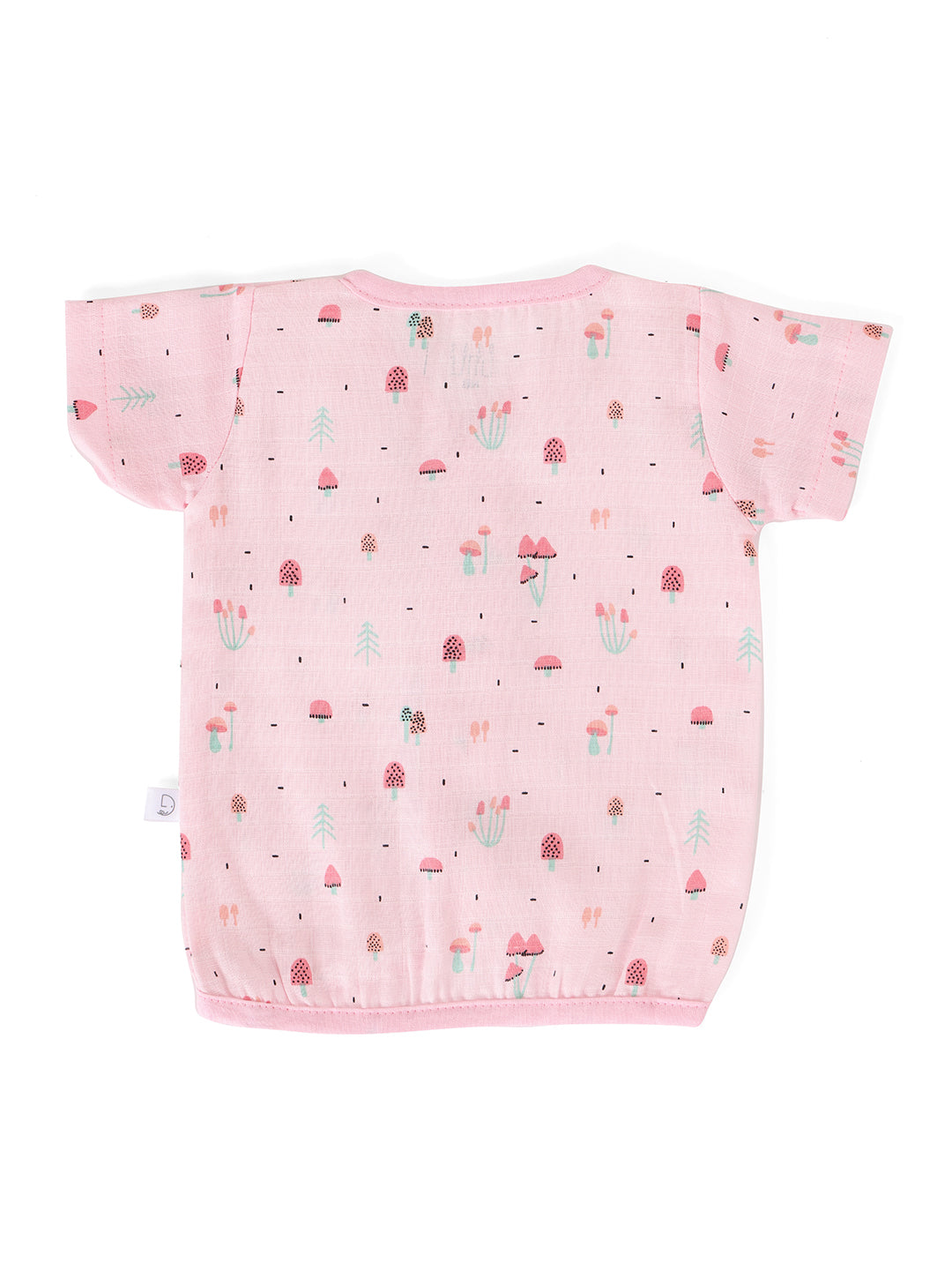 Newborn Muslin Half Sleeve Jhabla & Pant Pink