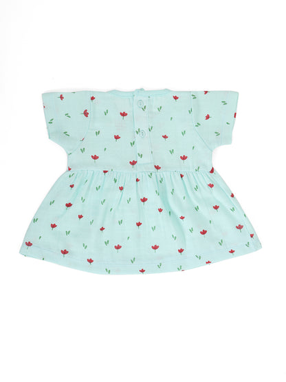 Poppy Love Half Sleeve Muslin Bow Frock