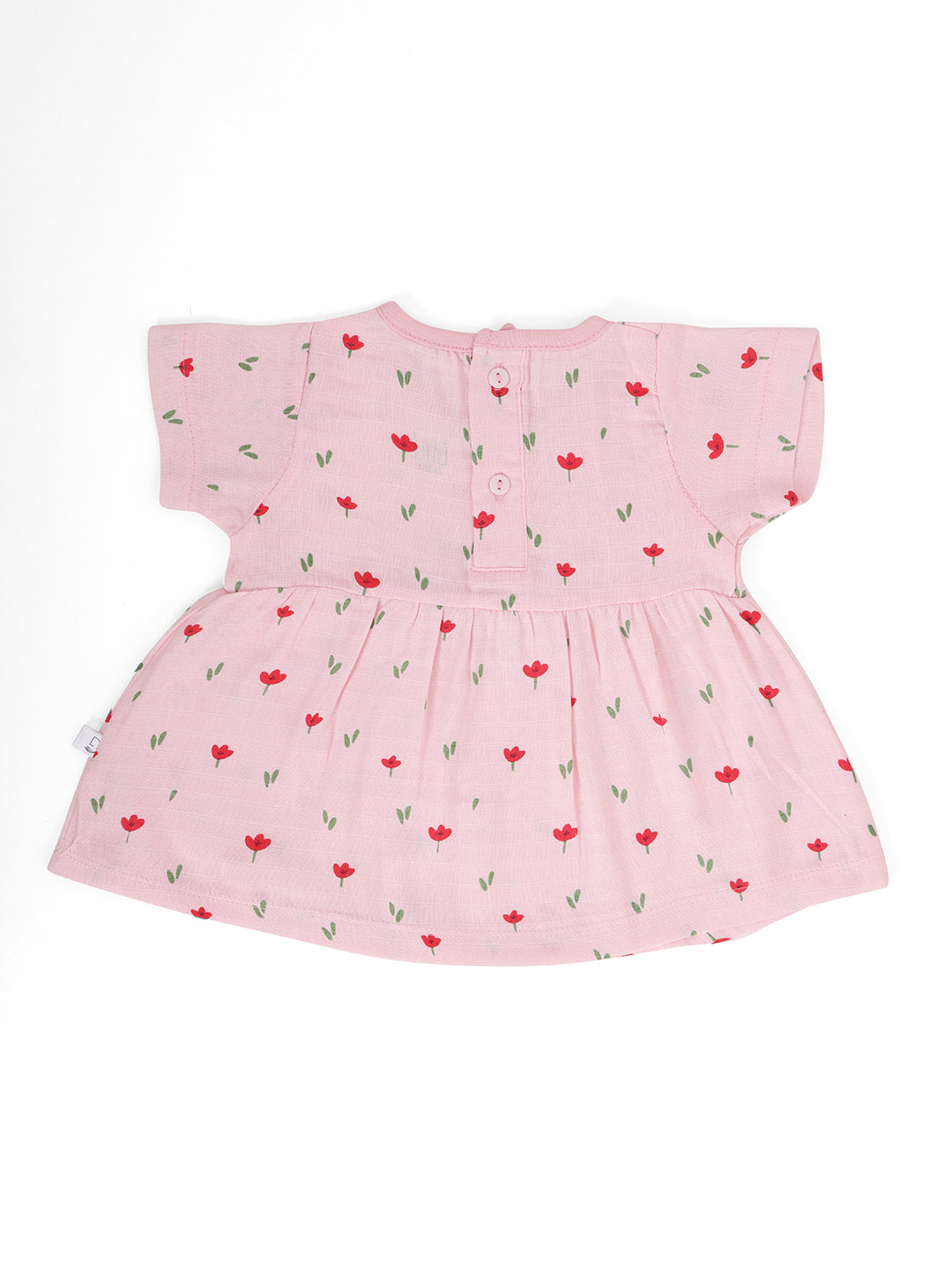 Poppy Love Half Sleeve Muslin Bow Frock Pink
