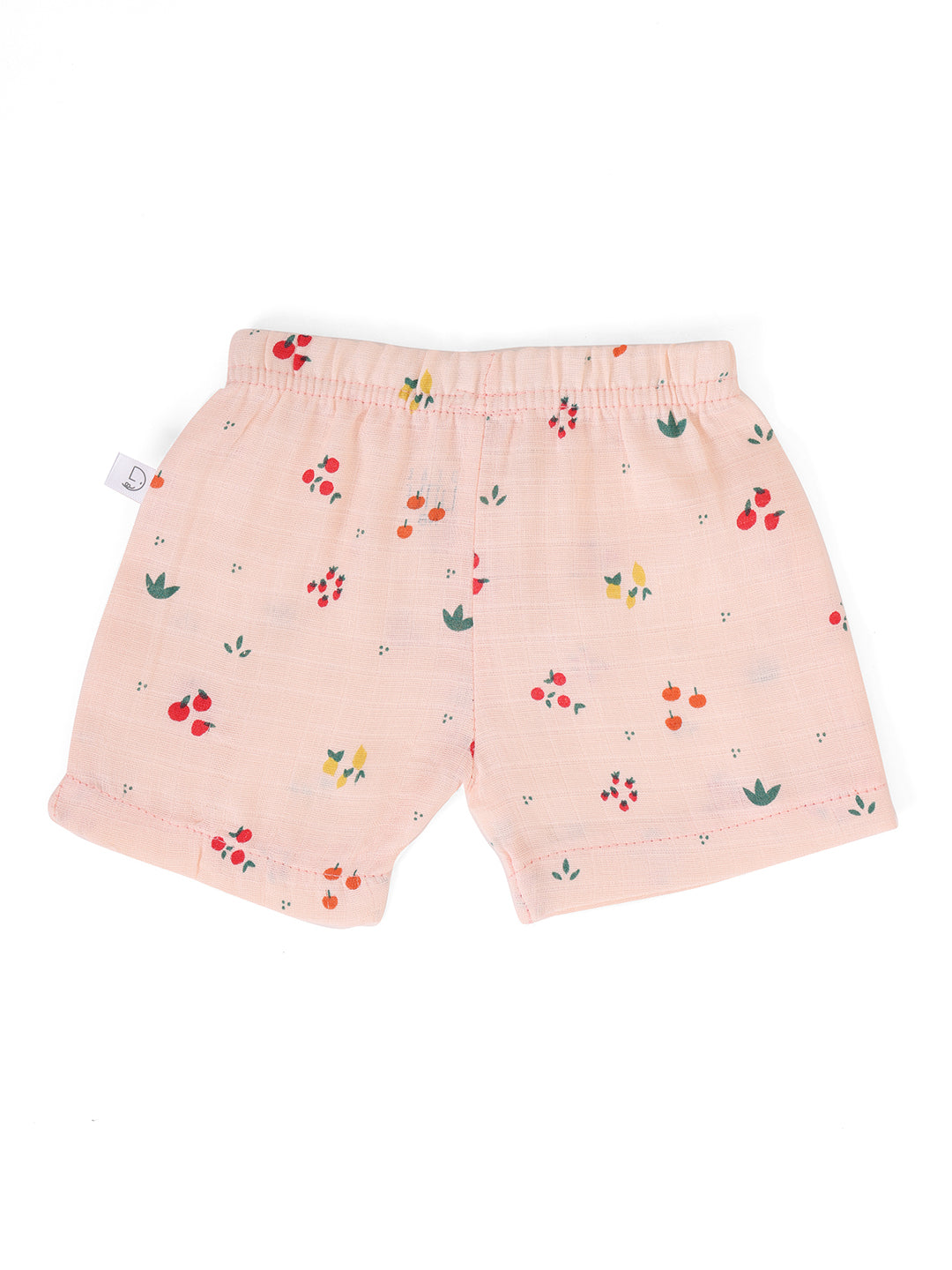 Newborn Muslin Half Sleeve Shorts Peach