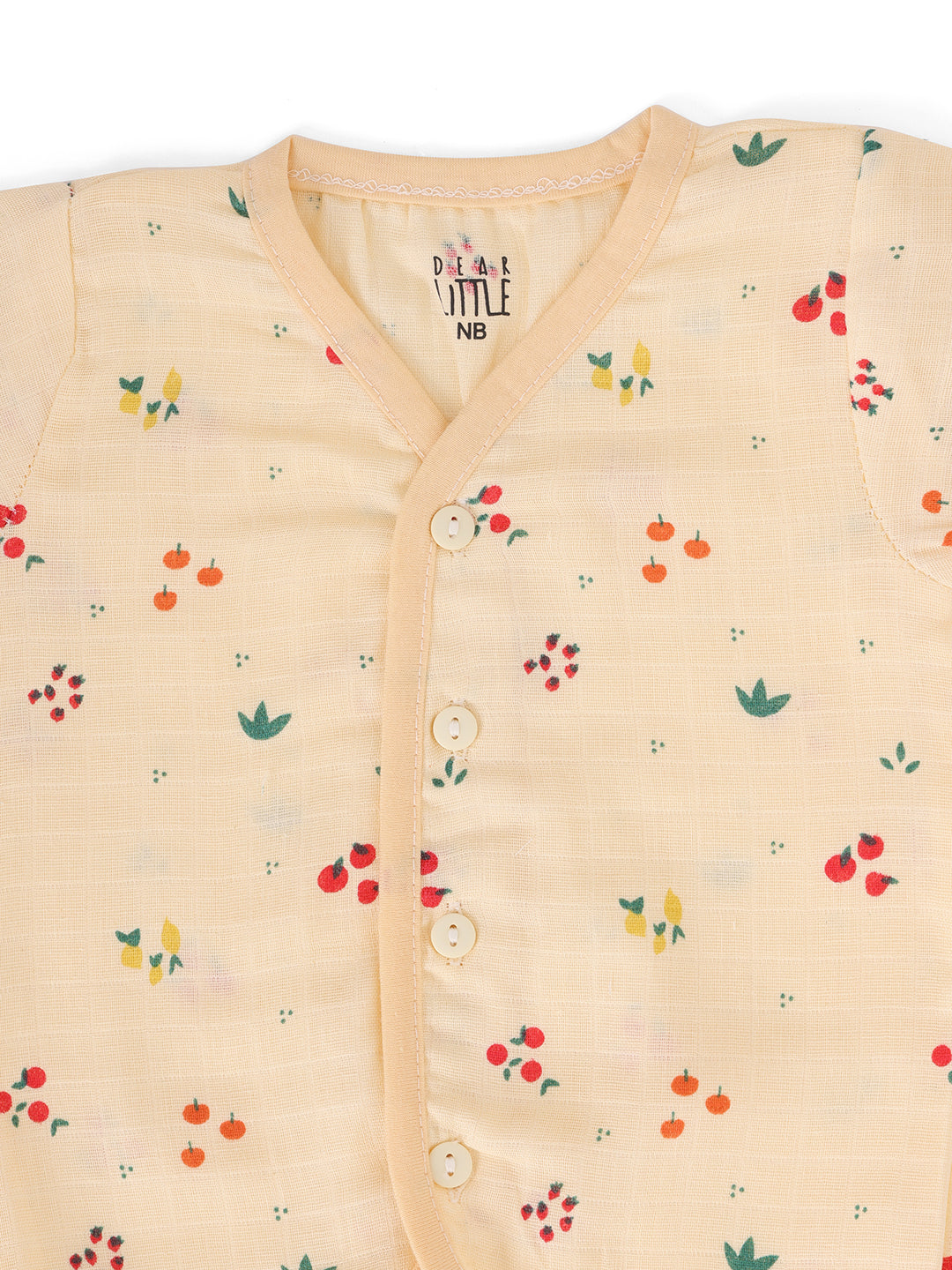 Muslin Half Sleeve Jhabla & Shorts Cream