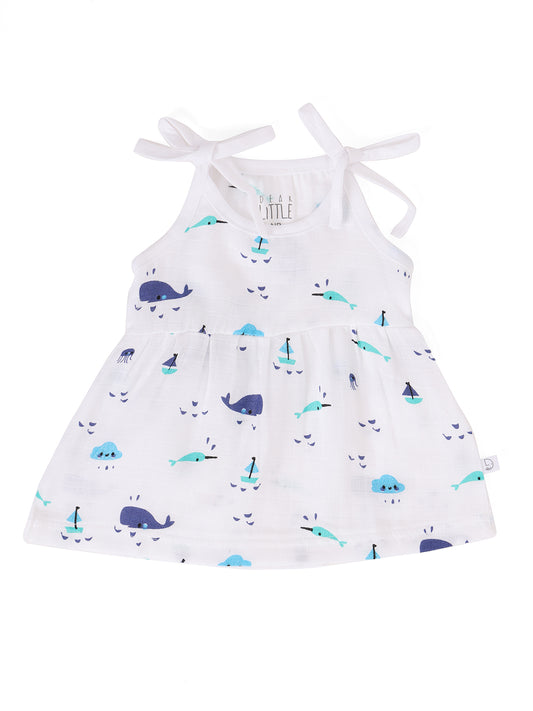 Ocean Adventure Muslin Upknot Frock