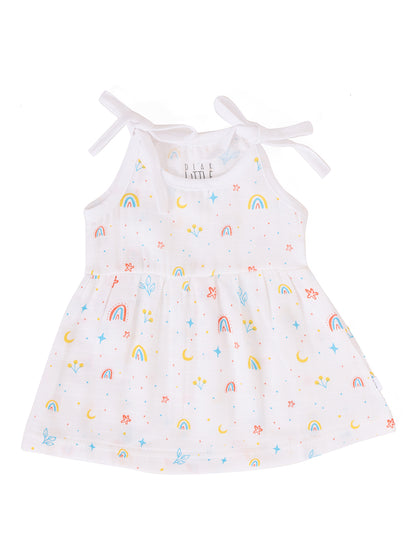 Rainbows Muslin Upknot Frock