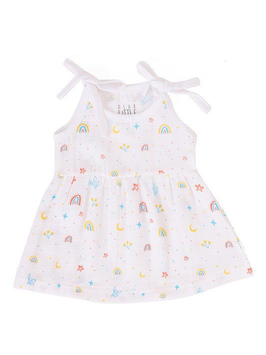 Rainbows Muslin Upknot Frock