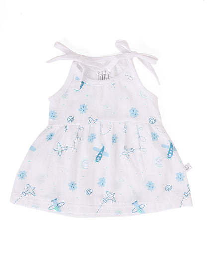 Fly High Muslin Upknot Frock